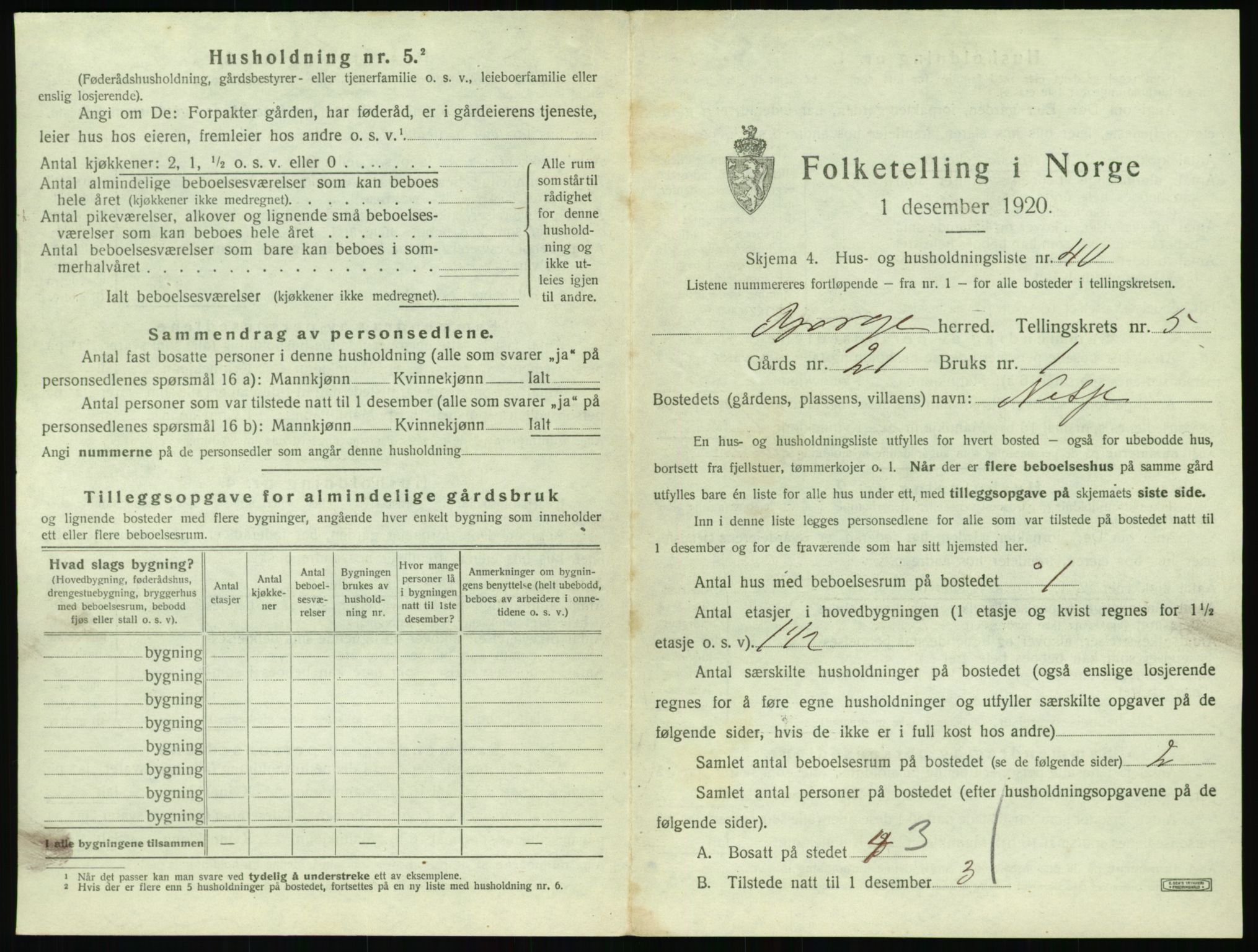 SAT, 1920 census for Borge, 1920, p. 655