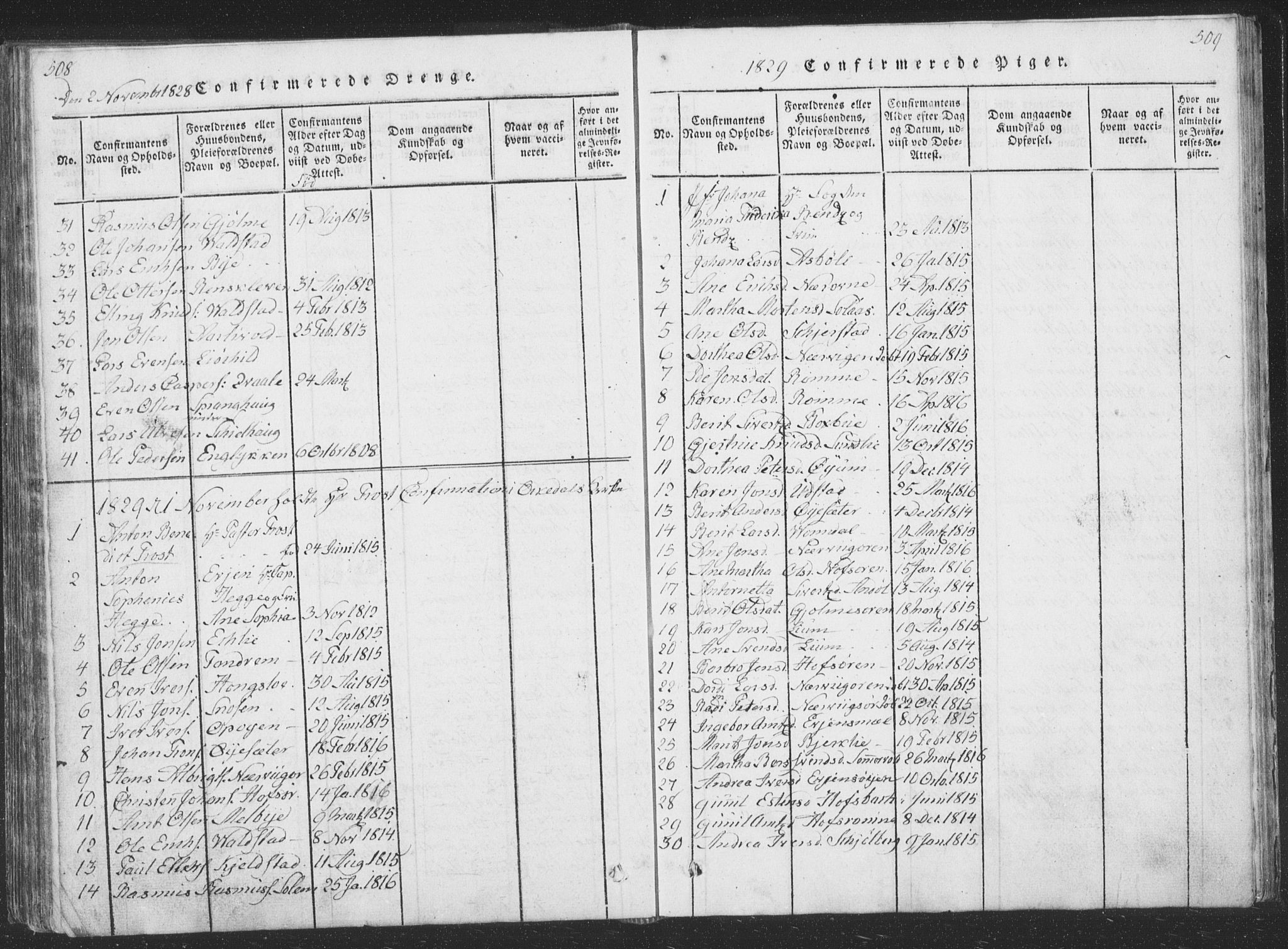 Ministerialprotokoller, klokkerbøker og fødselsregistre - Sør-Trøndelag, SAT/A-1456/668/L0816: Parish register (copy) no. 668C05, 1816-1893, p. 508-509