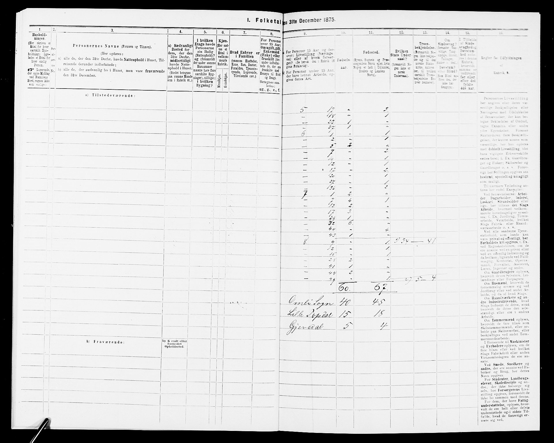 SAK, 1875 census for 0929P Åmli, 1875, p. 37