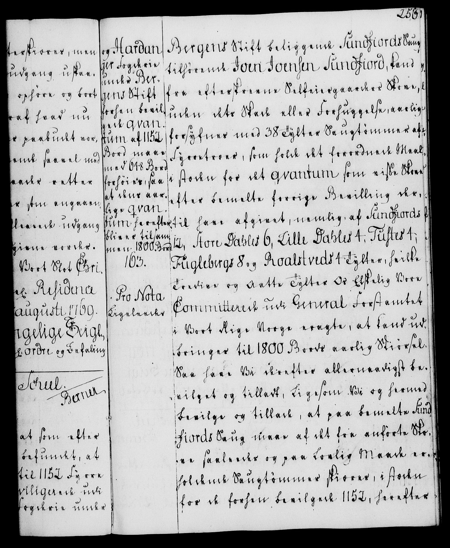 Rentekammeret, Kammerkanselliet, RA/EA-3111/G/Gg/Gga/L0008: Norsk ekspedisjonsprotokoll med register (merket RK 53.8), 1768-1771, p. 256