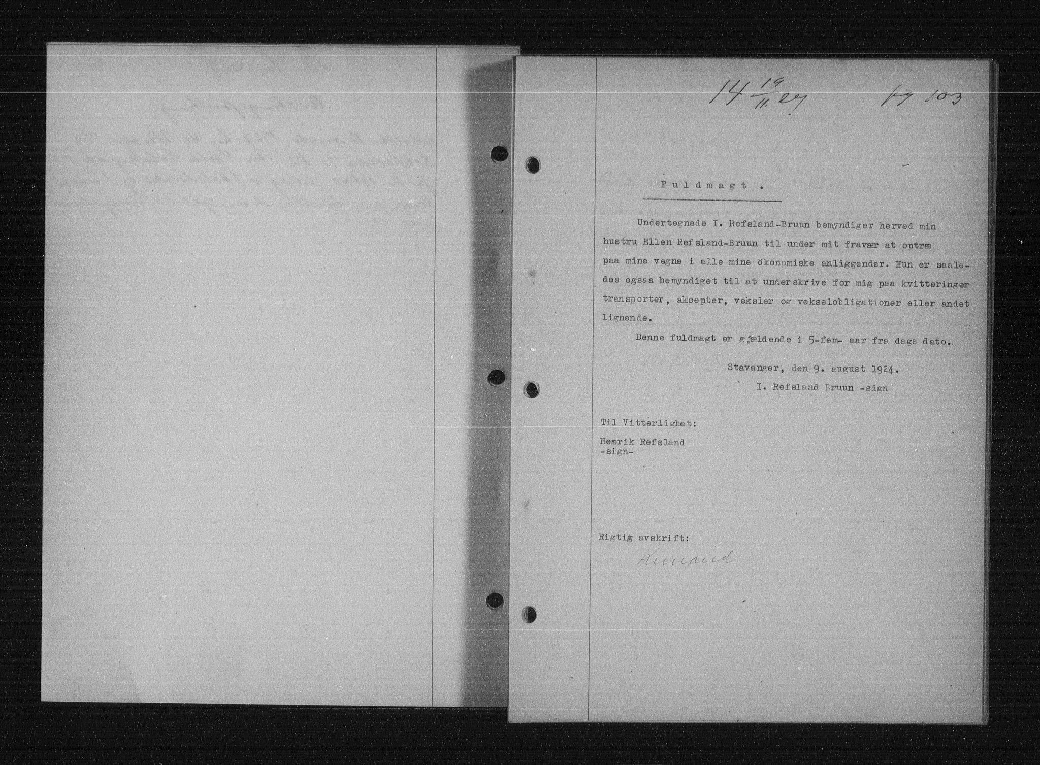 Stavanger byfogd, SAST/A-101408/001/4/41/410/410BB/L0053: Mortgage book no. 41, 1927-1928, Deed date: 19.11.1927