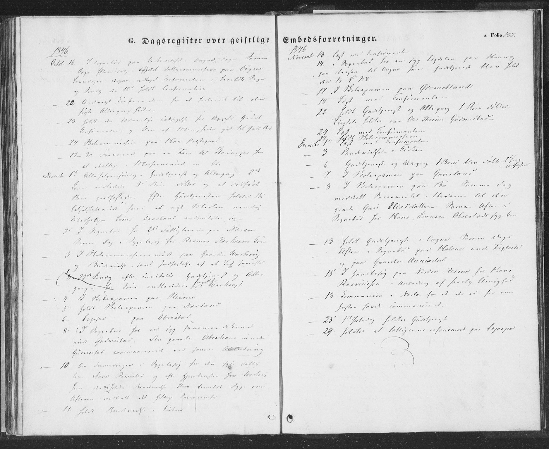 Hå sokneprestkontor, AV/SAST-A-101801/001/30BA/L0006: Parish register (official) no. A 5, 1842-1853, p. 187