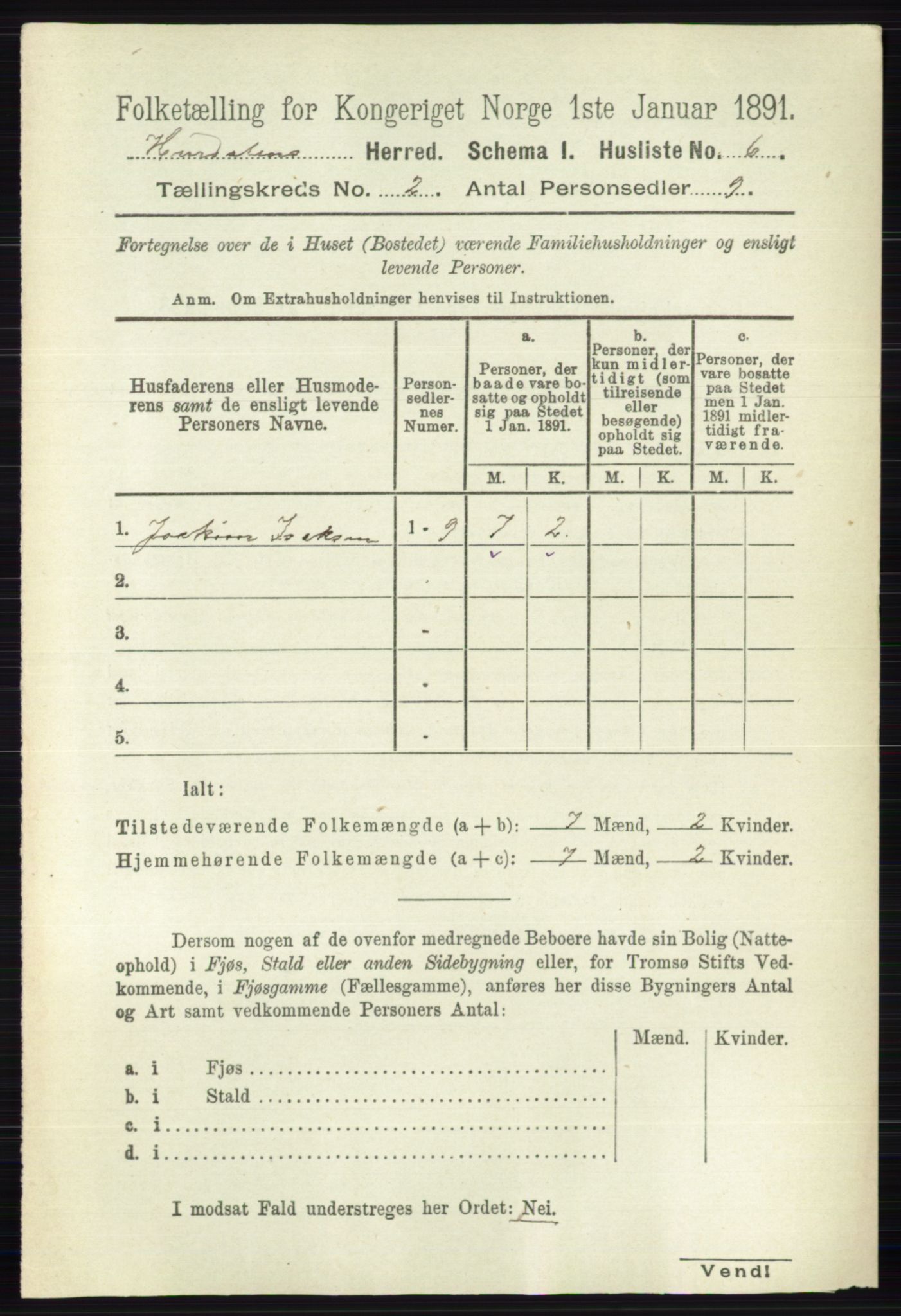 RA, 1891 census for 0239 Hurdal, 1891, p. 448