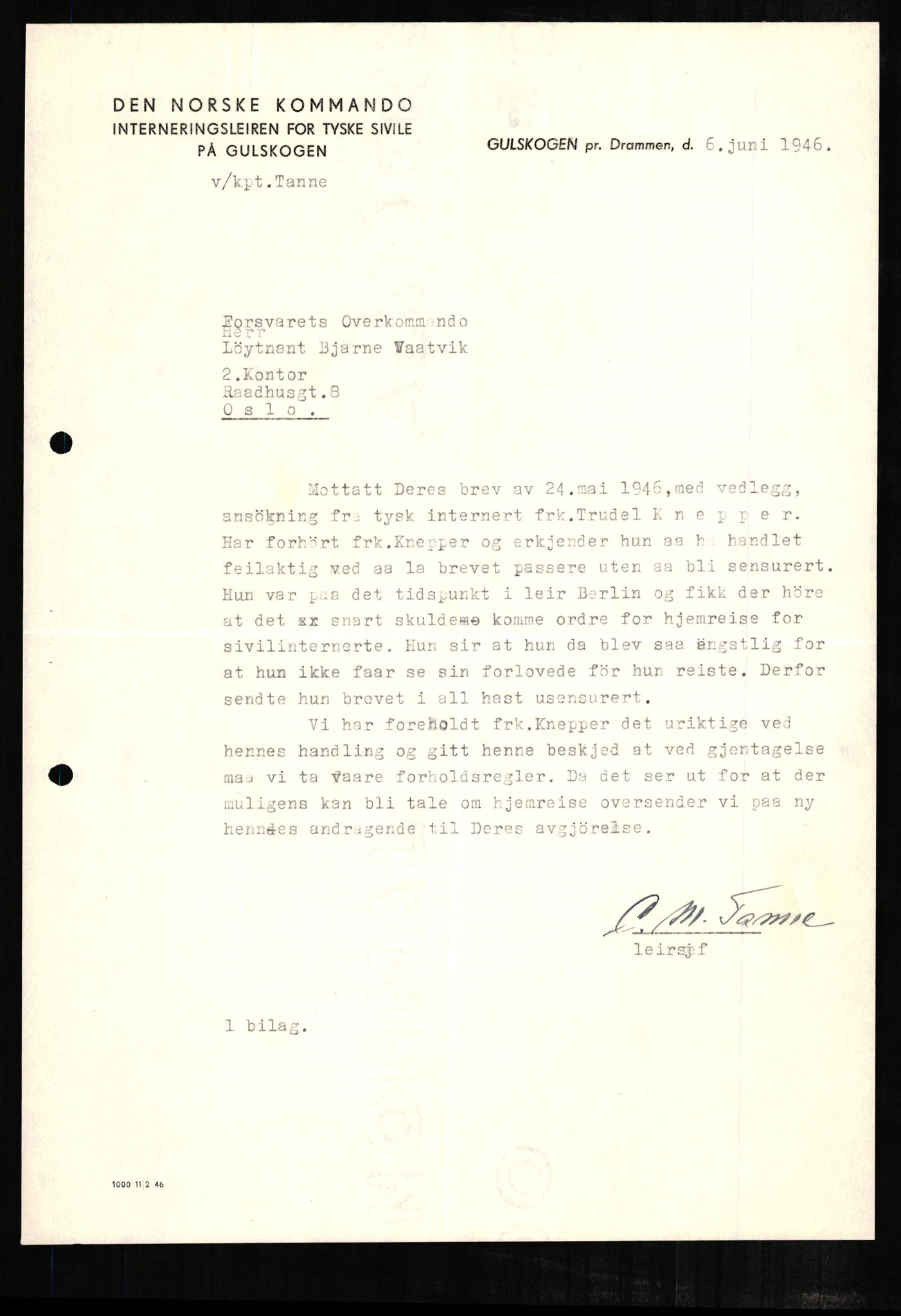 Forsvaret, Forsvarets overkommando II, AV/RA-RAFA-3915/D/Db/L0002: CI Questionaires. Tyske okkupasjonsstyrker i Norge. Tyskere., 1945-1946, p. 236