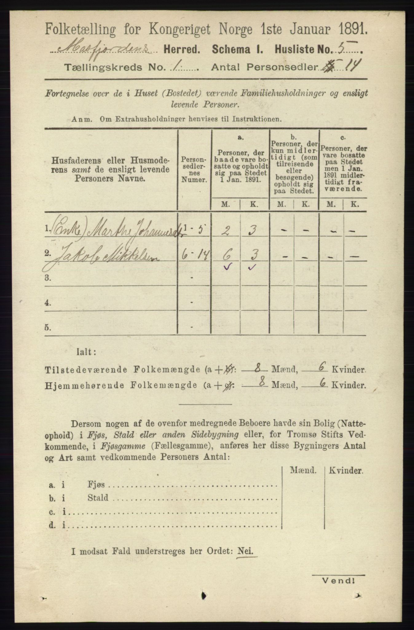 RA, 1891 census for 1266 Masfjorden, 1891, p. 38