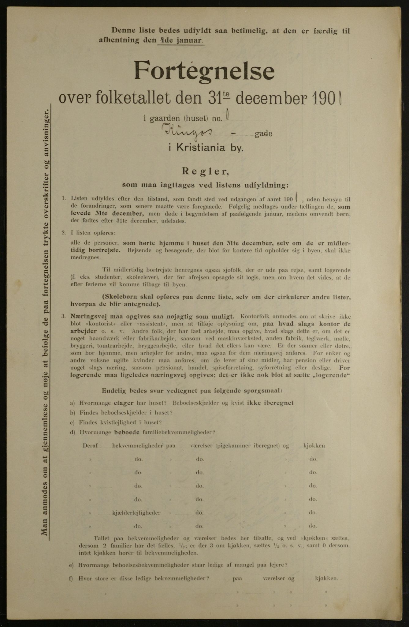 OBA, Municipal Census 1901 for Kristiania, 1901, p. 7719