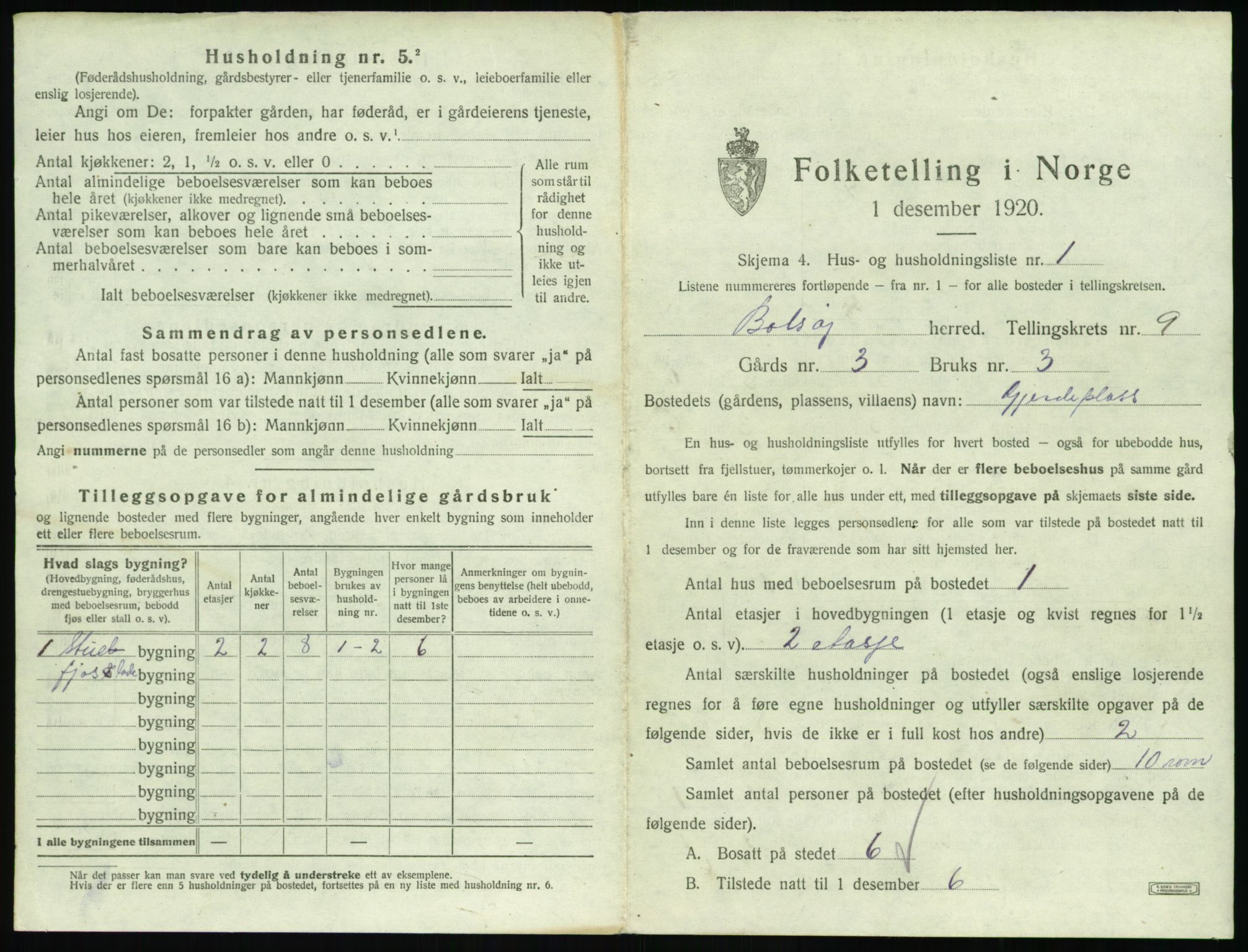 SAT, 1920 census for Bolsøy, 1920, p. 1341