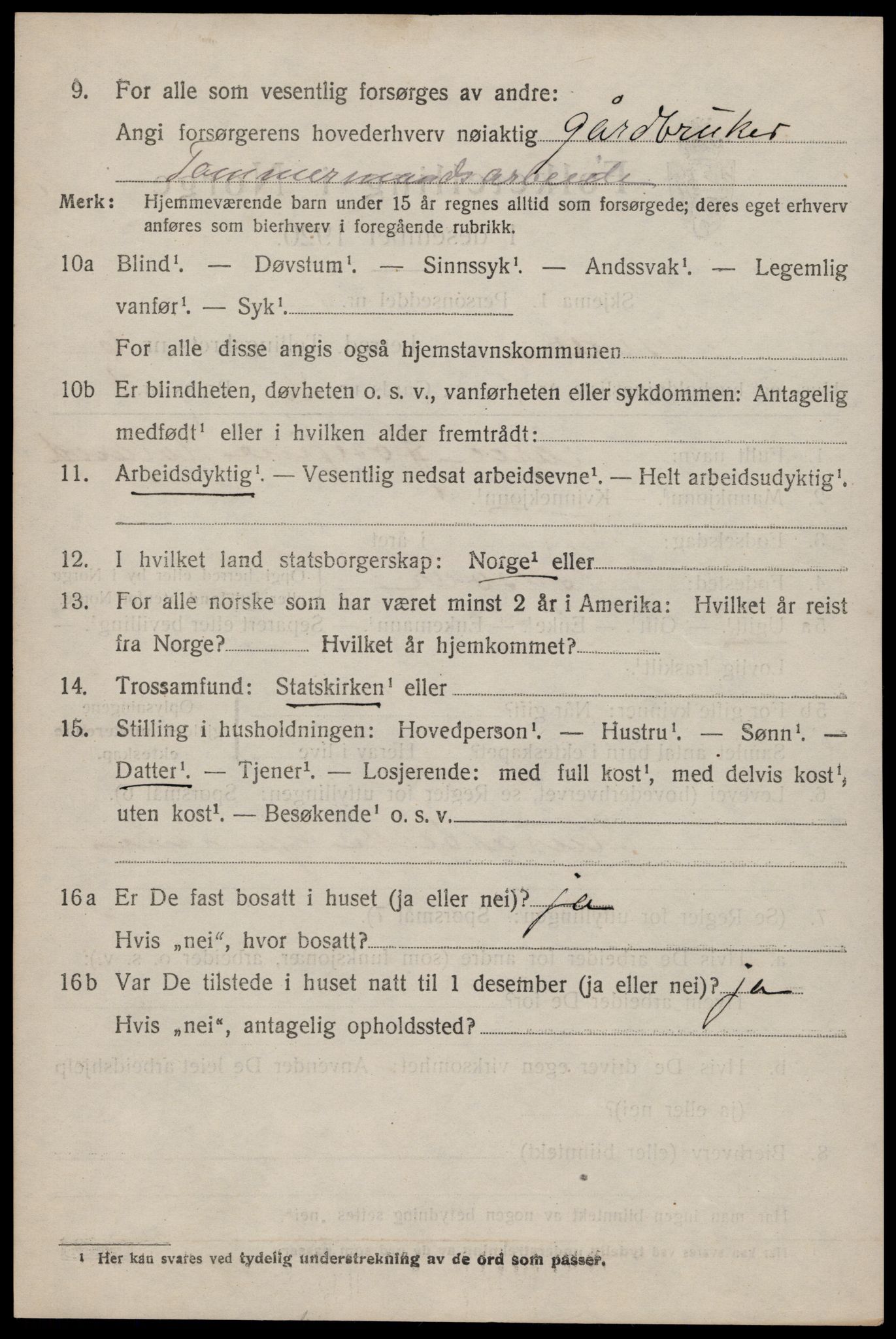 SAST, 1920 census for Tysvær, 1920, p. 2105