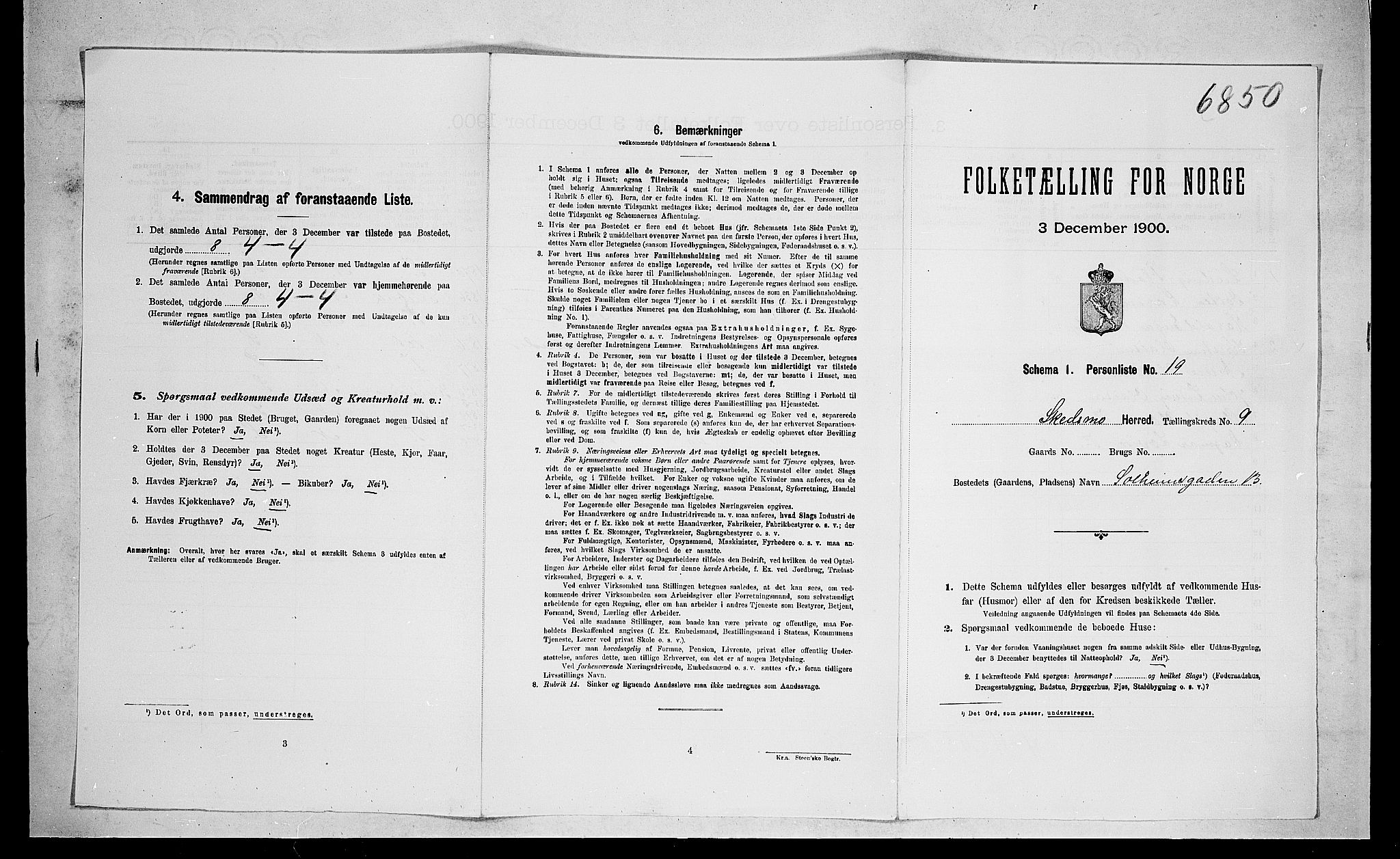 SAO, 1900 census for Skedsmo, 1900