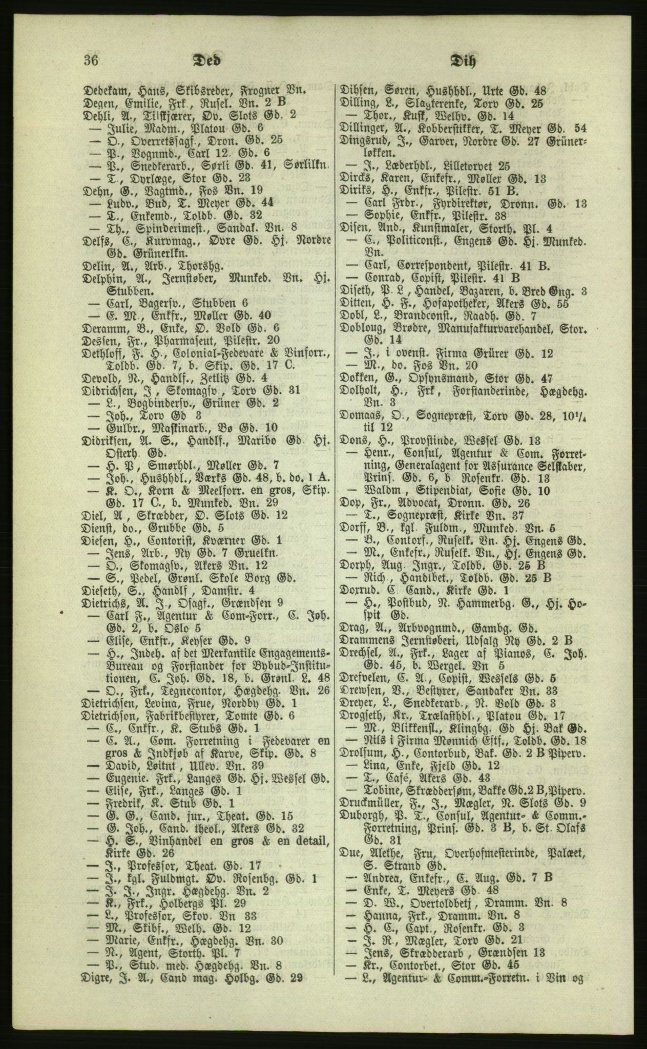 Kristiania/Oslo adressebok, PUBL/-, 1879, p. 36