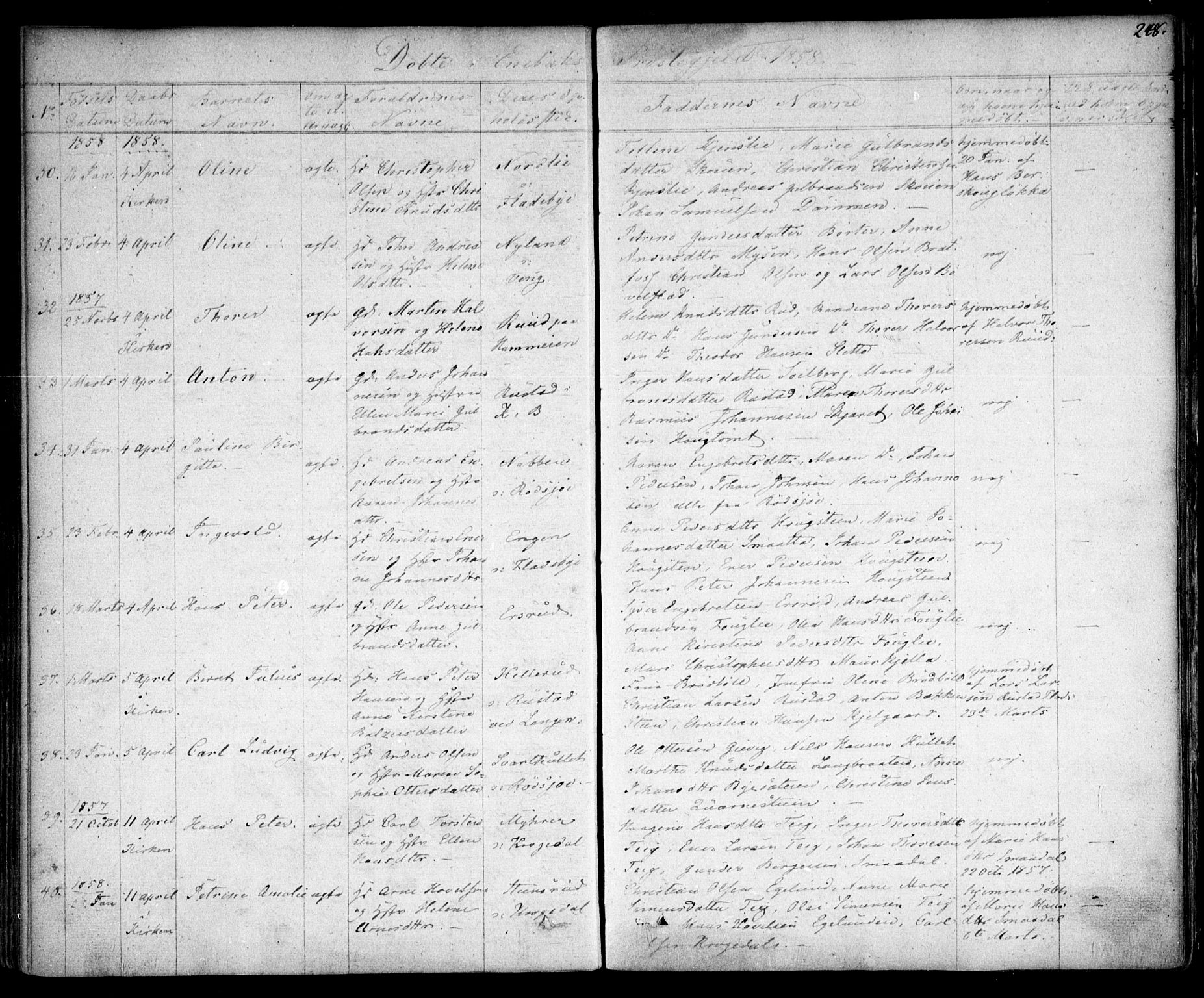 Enebakk prestekontor Kirkebøker, AV/SAO-A-10171c/F/Fa/L0009: Parish register (official) no. I 9, 1832-1861, p. 248