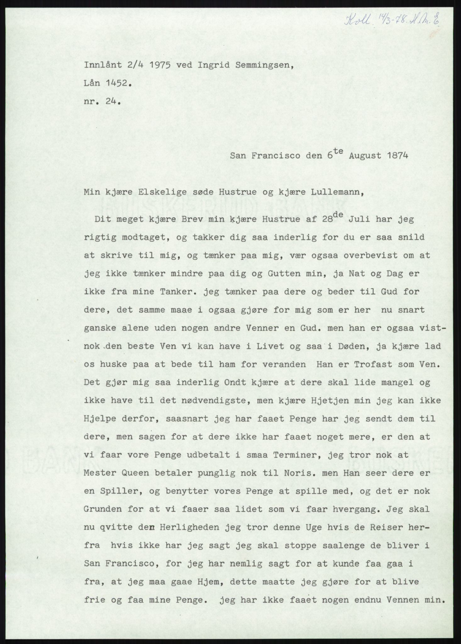 Samlinger til kildeutgivelse, Amerikabrevene, AV/RA-EA-4057/F/L0008: Innlån fra Hedmark: Gamkind - Semmingsen, 1838-1914, p. 249