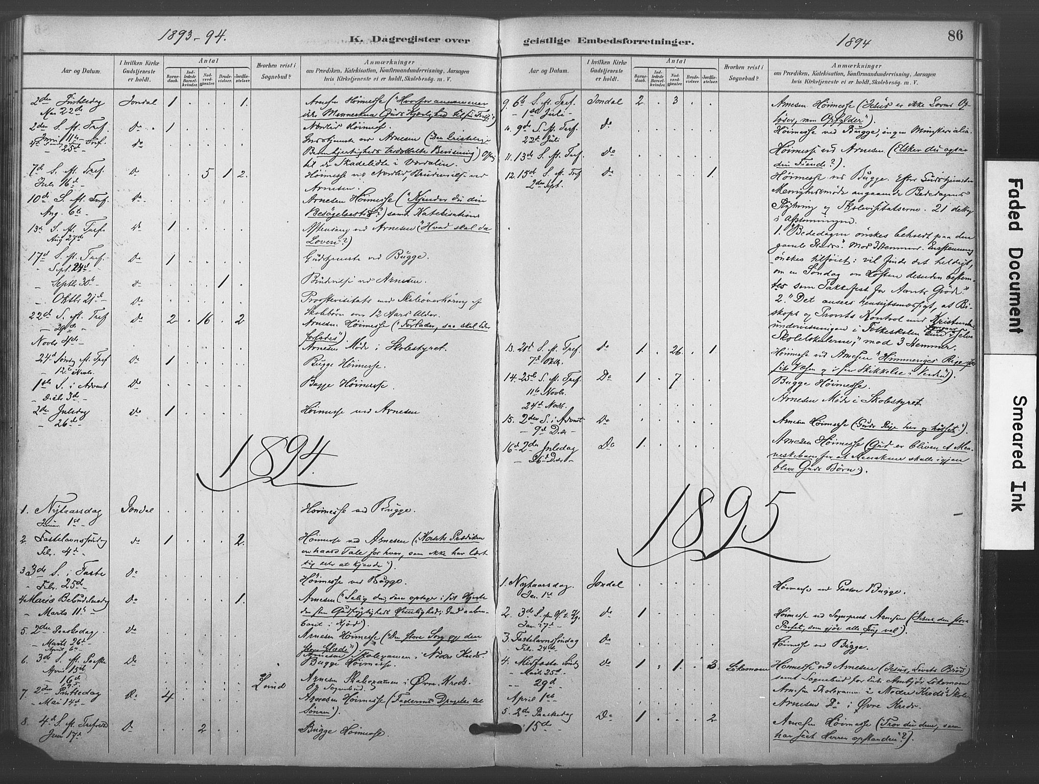 Kongsberg kirkebøker, AV/SAKO-A-22/F/Fc/L0001: Parish register (official) no. III 1, 1883-1897, p. 86