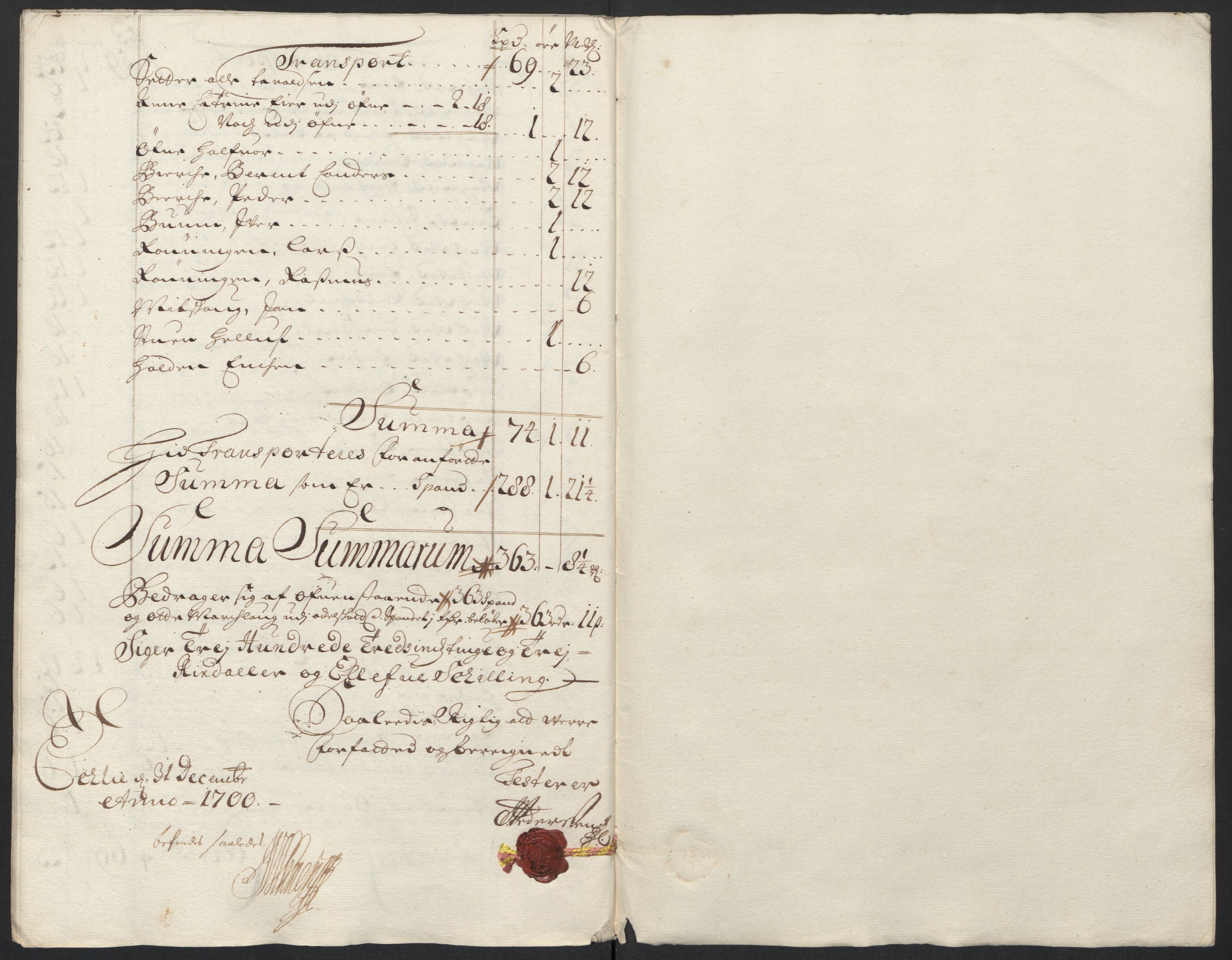 Rentekammeret inntil 1814, Reviderte regnskaper, Fogderegnskap, AV/RA-EA-4092/R60/L3950: Fogderegnskap Orkdal og Gauldal, 1700, p. 233