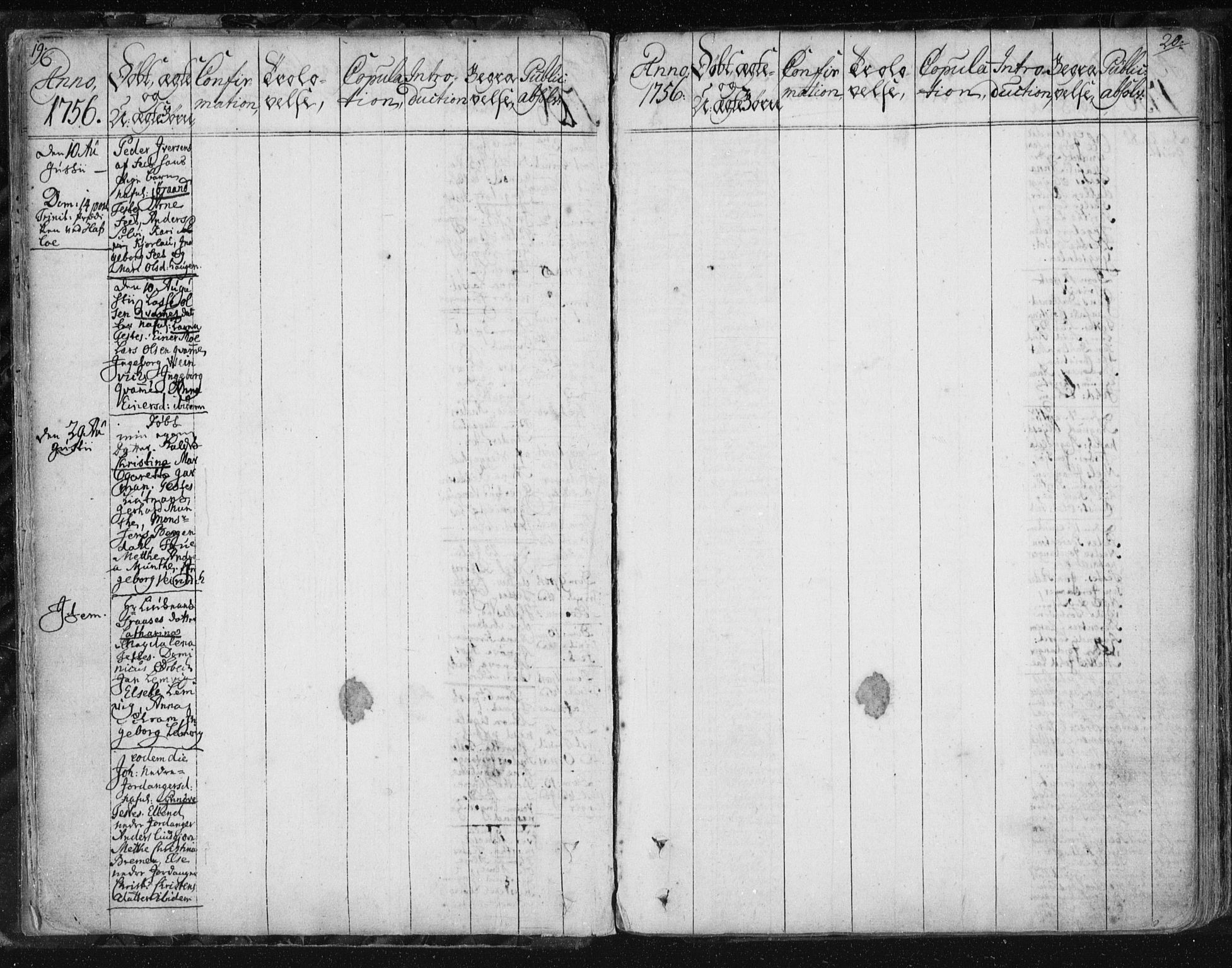 Hafslo sokneprestembete, AV/SAB-A-80301/H/Haa/Haaa/L0002: Parish register (official) no. A 2, 1755-1806, p. 19-20