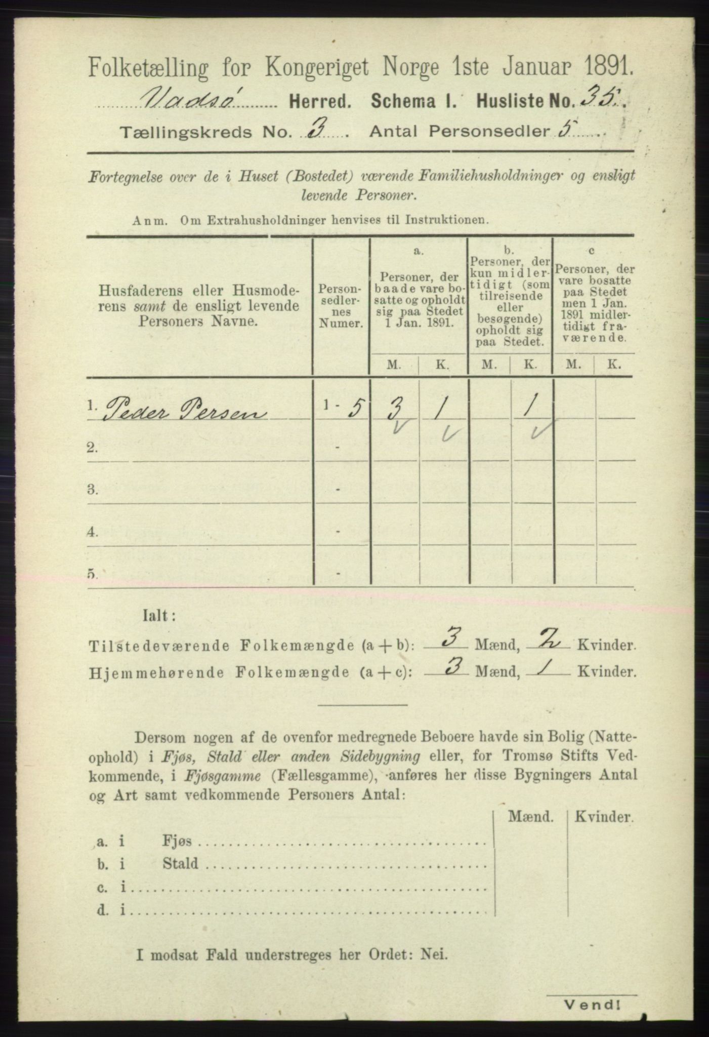 RA, 1891 census for 2029 Vadsø, 1891, p. 804