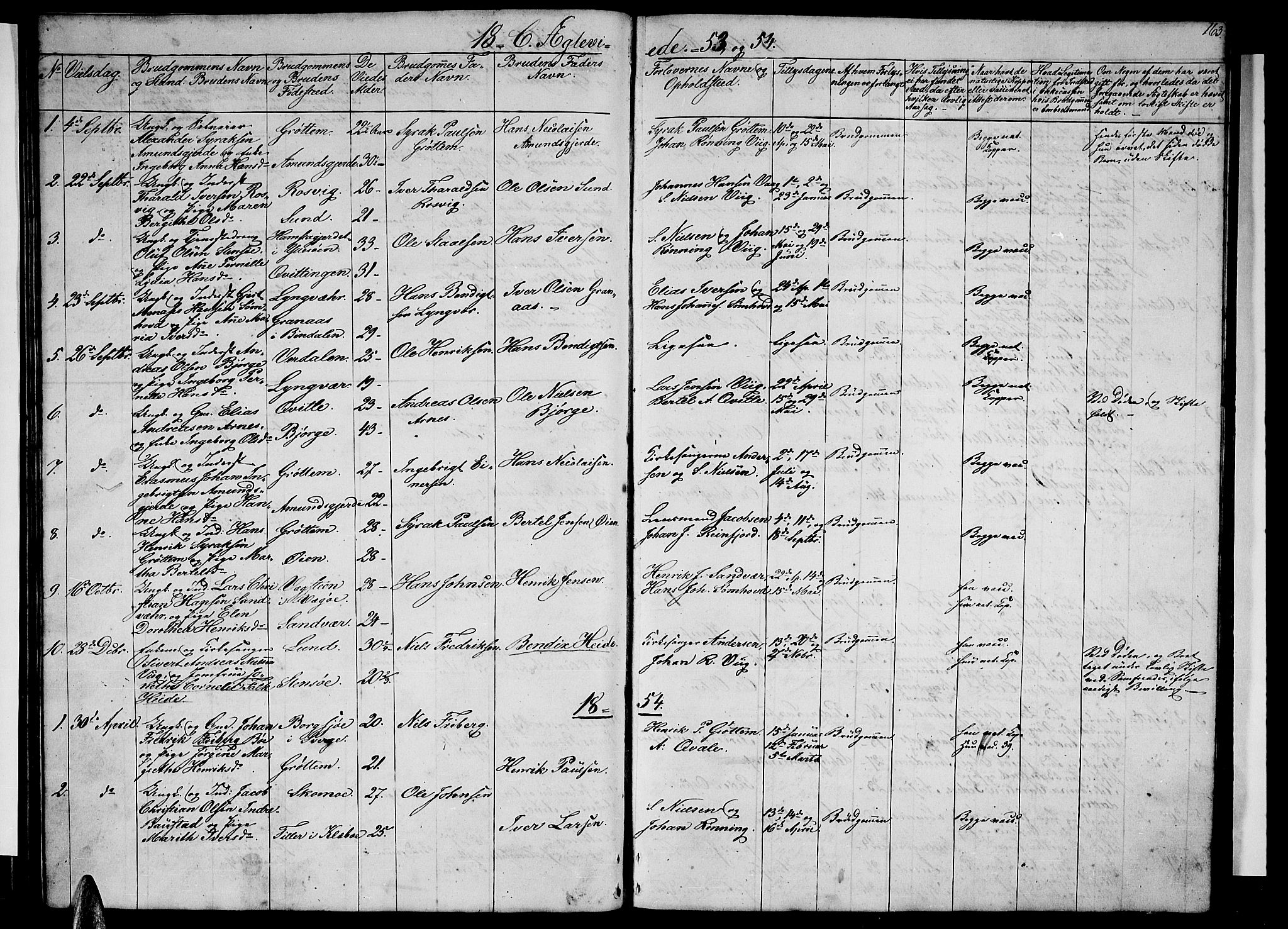 Ministerialprotokoller, klokkerbøker og fødselsregistre - Nordland, SAT/A-1459/812/L0187: Parish register (copy) no. 812C05, 1850-1883, p. 163