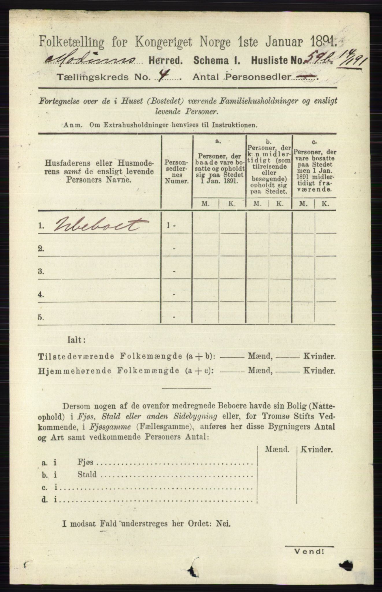 RA, 1891 census for 0623 Modum, 1891, p. 986