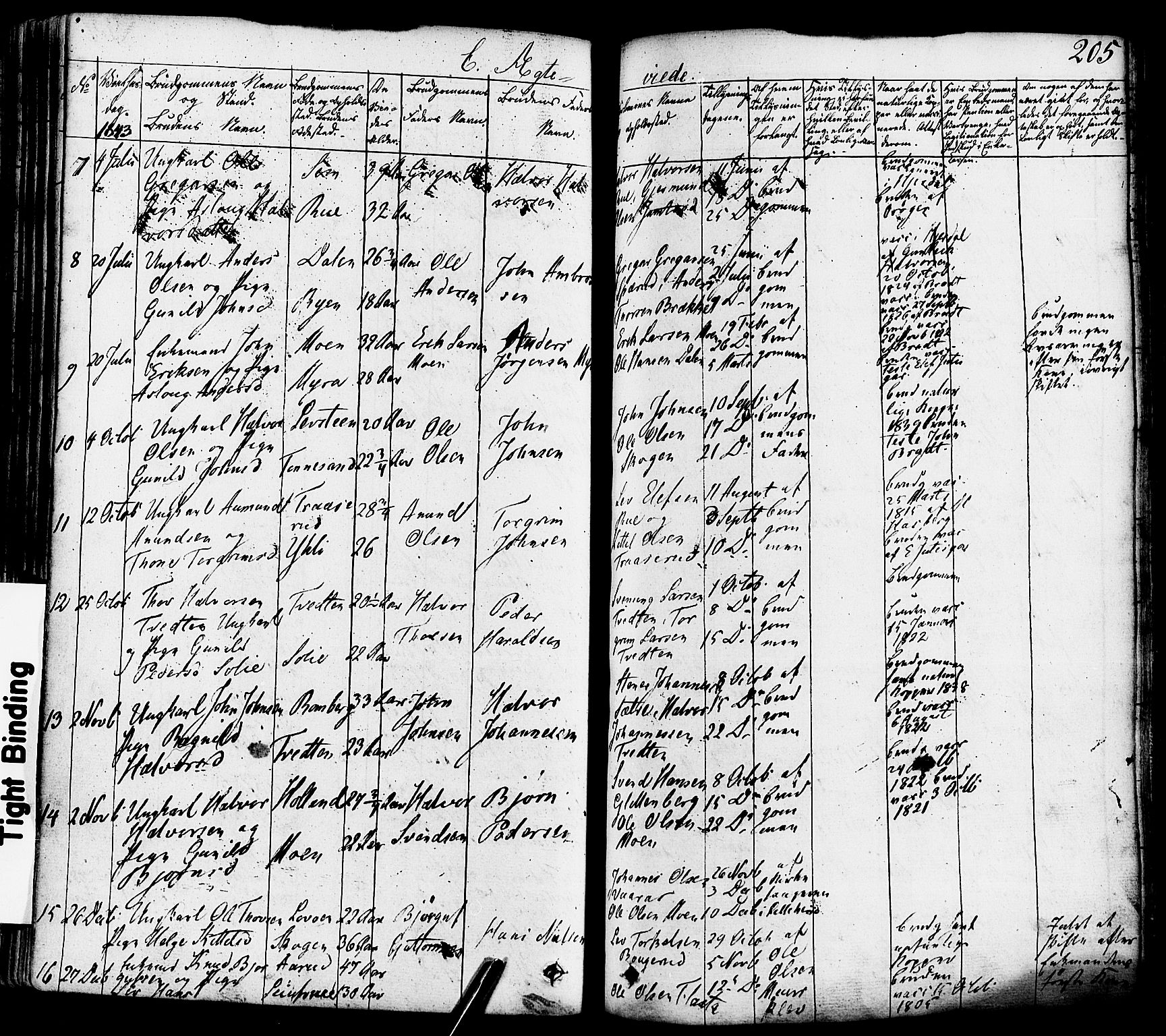 Heddal kirkebøker, AV/SAKO-A-268/F/Fa/L0006: Parish register (official) no. I 6, 1837-1854, p. 205