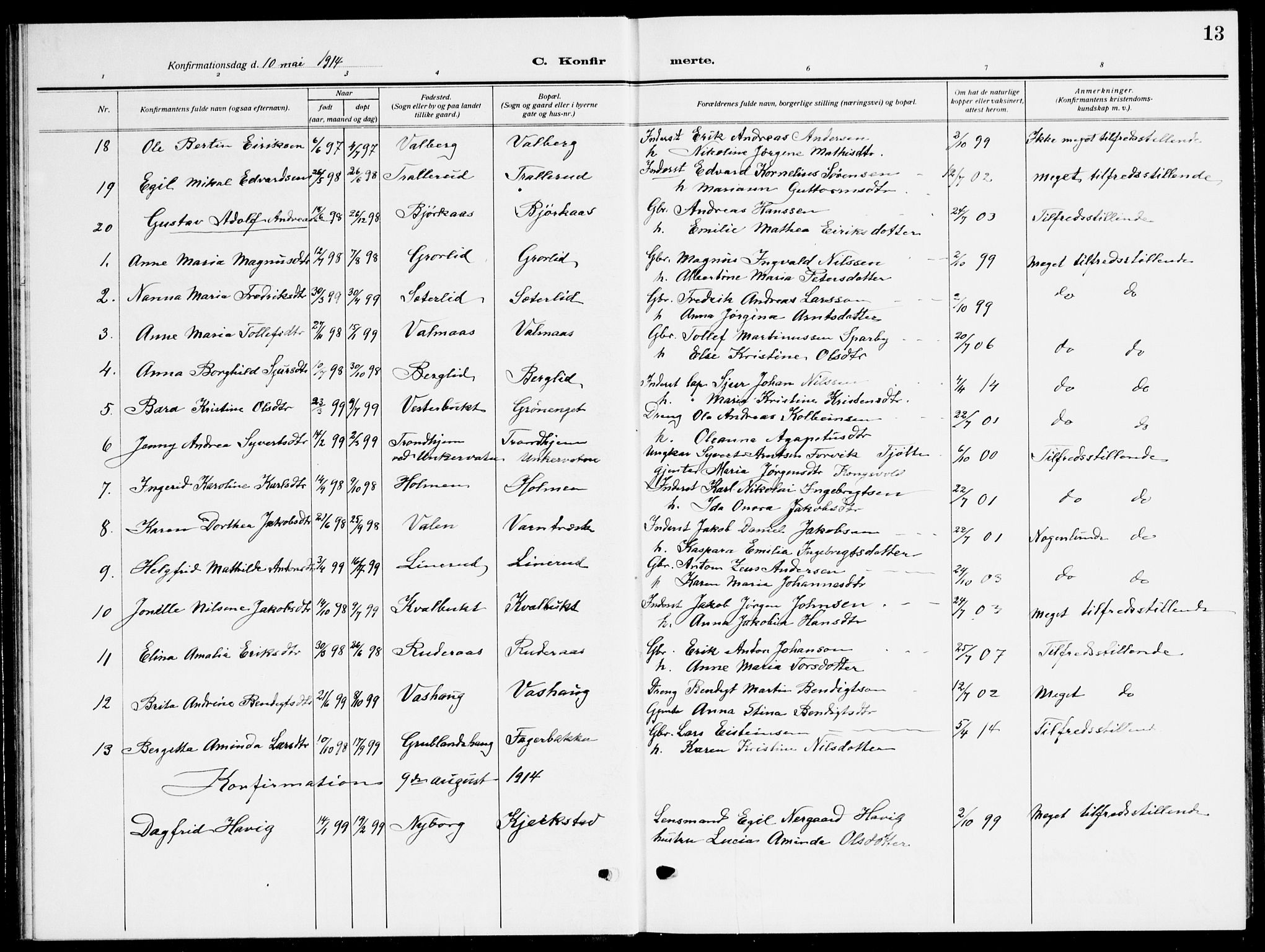 Ministerialprotokoller, klokkerbøker og fødselsregistre - Nordland, AV/SAT-A-1459/823/L0332: Parish register (copy) no. 823C04, 1907-1944, p. 13