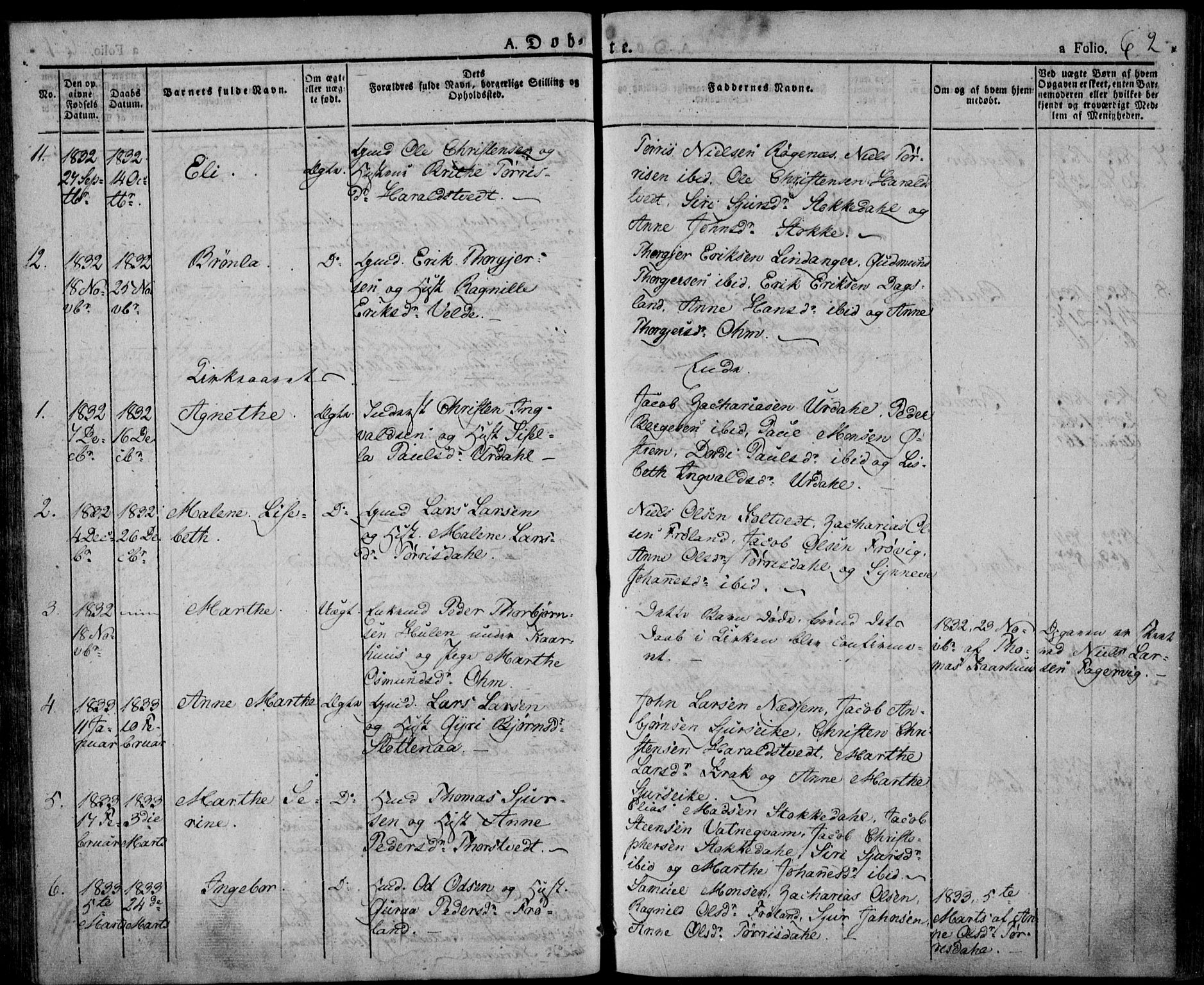 Skjold sokneprestkontor, SAST/A-101847/H/Ha/Haa/L0005: Parish register (official) no. A 5, 1830-1856, p. 62