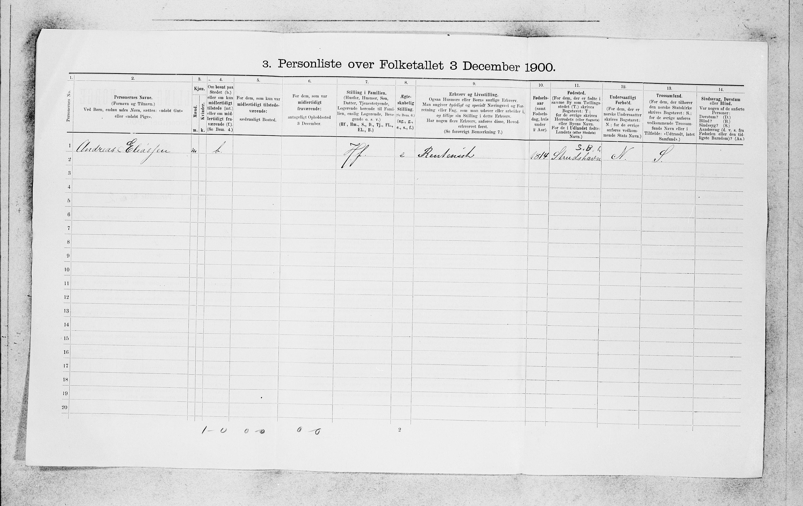 SAB, 1900 census for Bergen, 1900, p. 2933