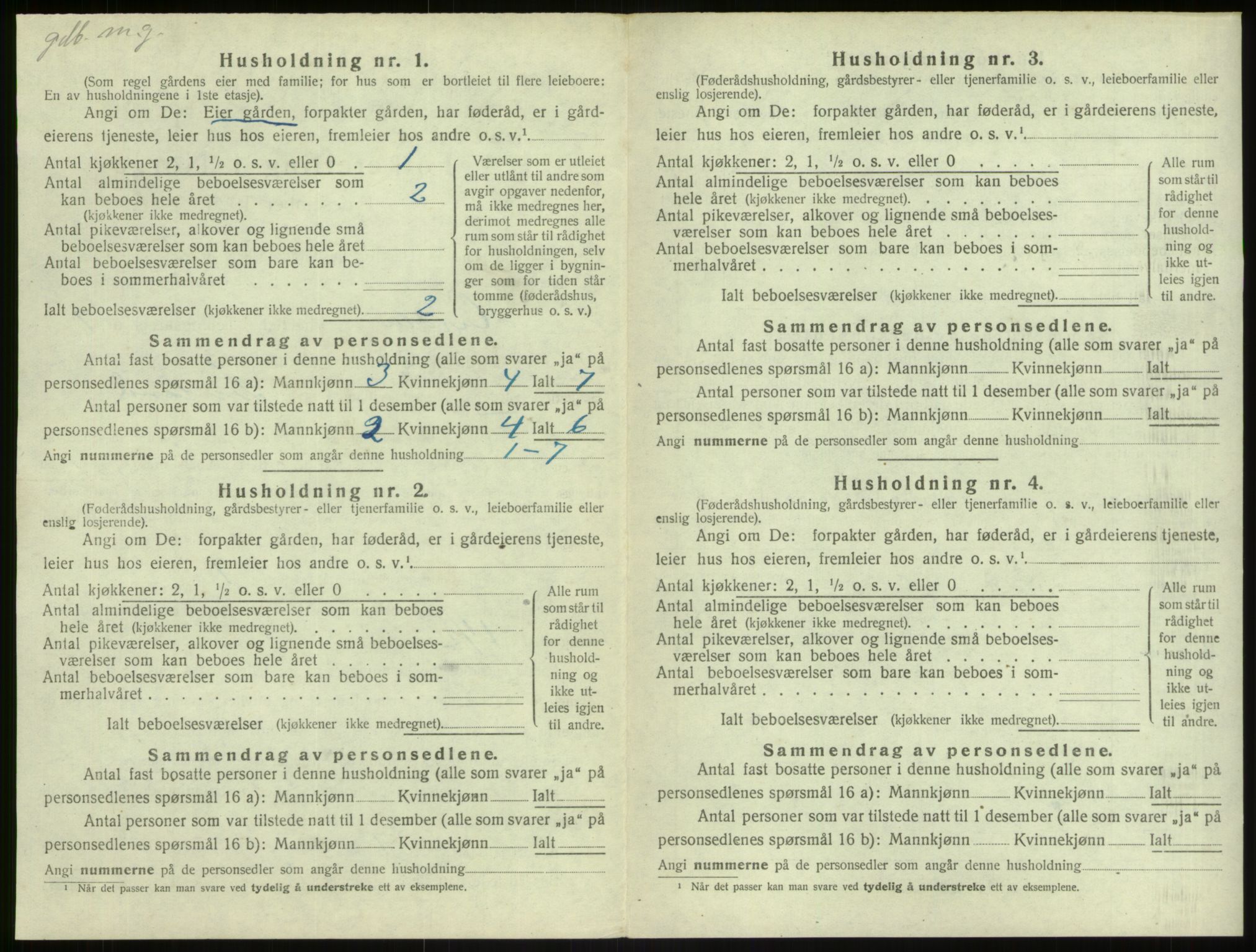 SAB, 1920 census for Herdla, 1920, p. 587