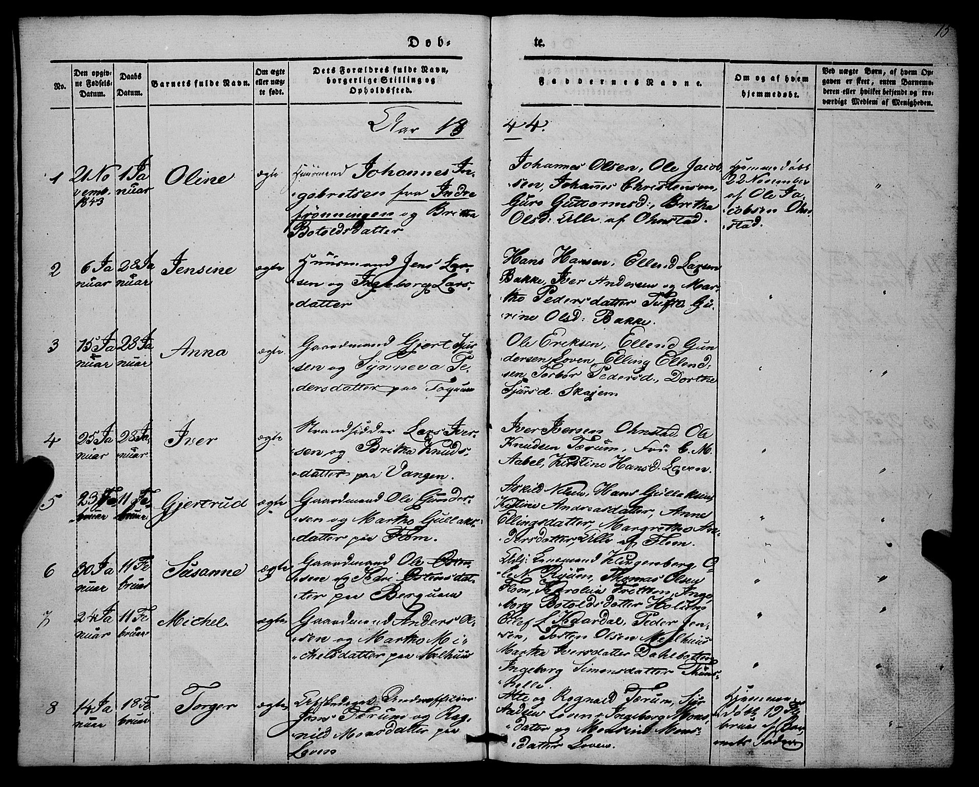 Aurland sokneprestembete, SAB/A-99937/H/Ha/Haa/L0007: Parish register (official) no. A 7, 1842-1853, p. 15