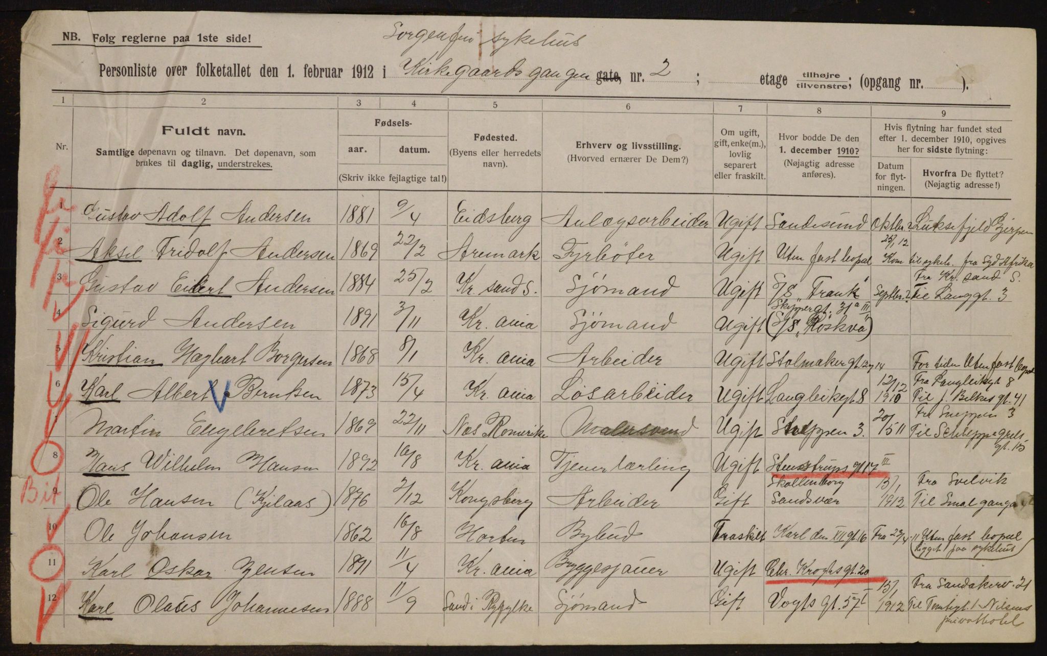 OBA, Municipal Census 1912 for Kristiania, 1912, p. 50264