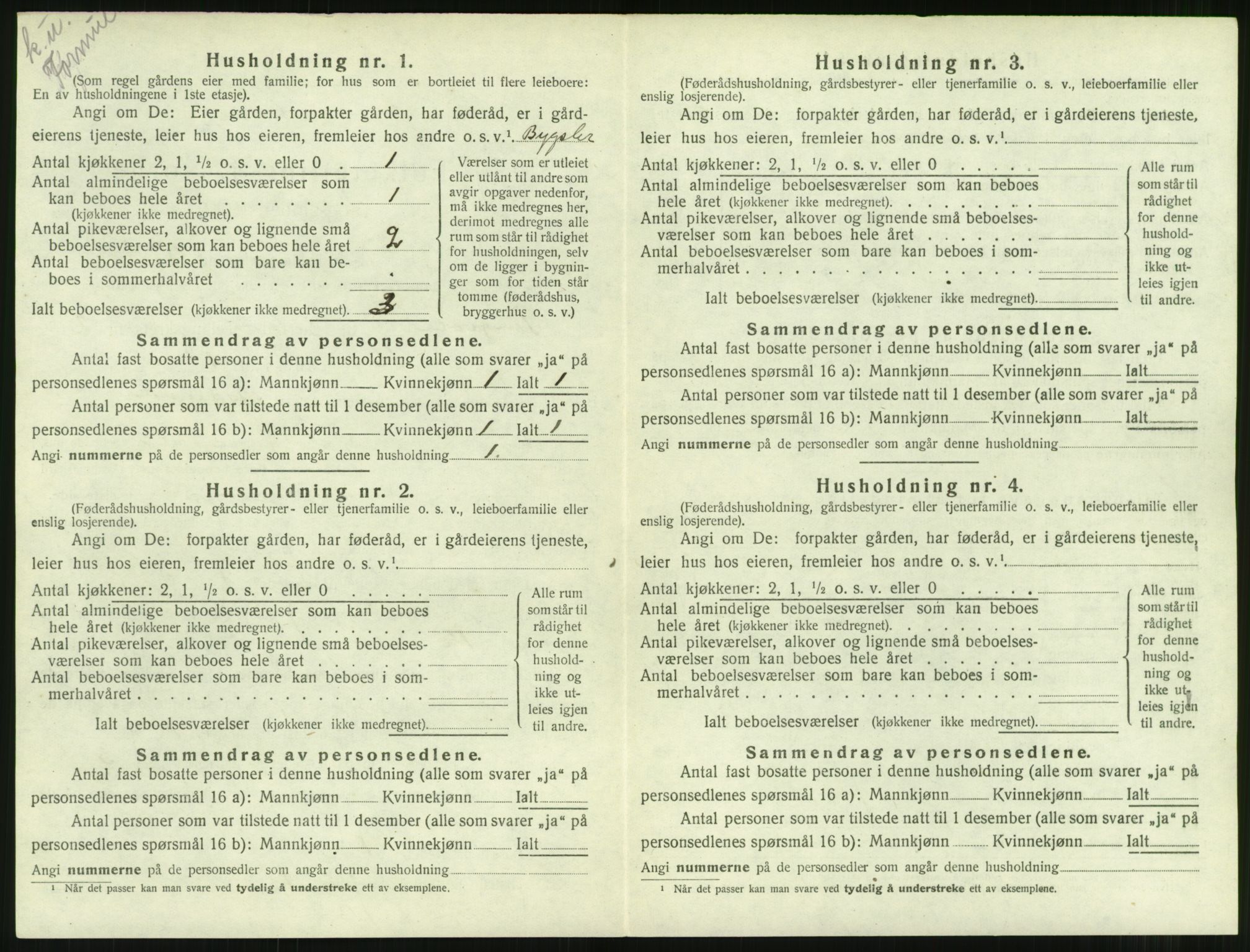 SAT, 1920 census for Tingvoll, 1920, p. 87