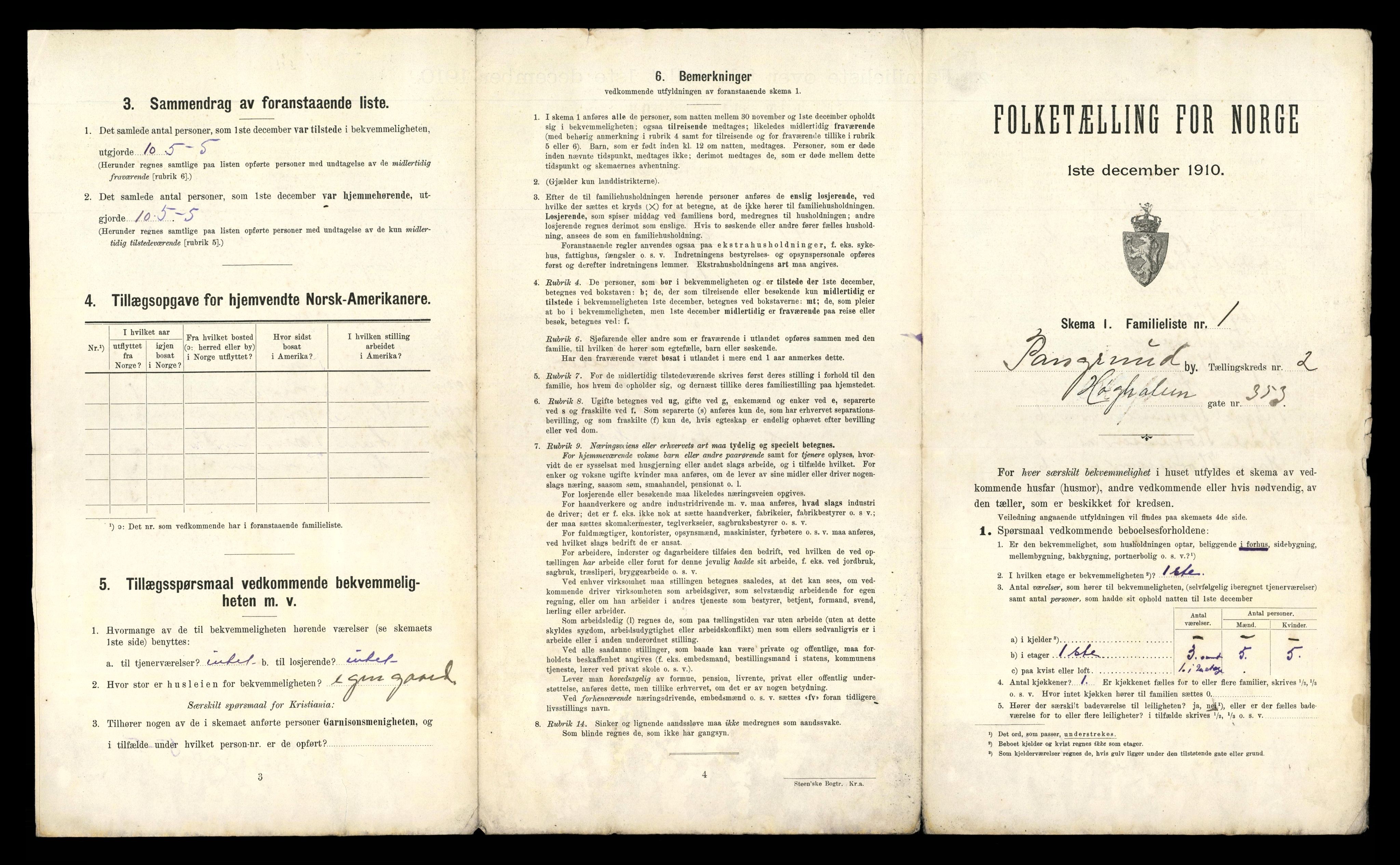 RA, 1910 census for Porsgrunn, 1910, p. 1528