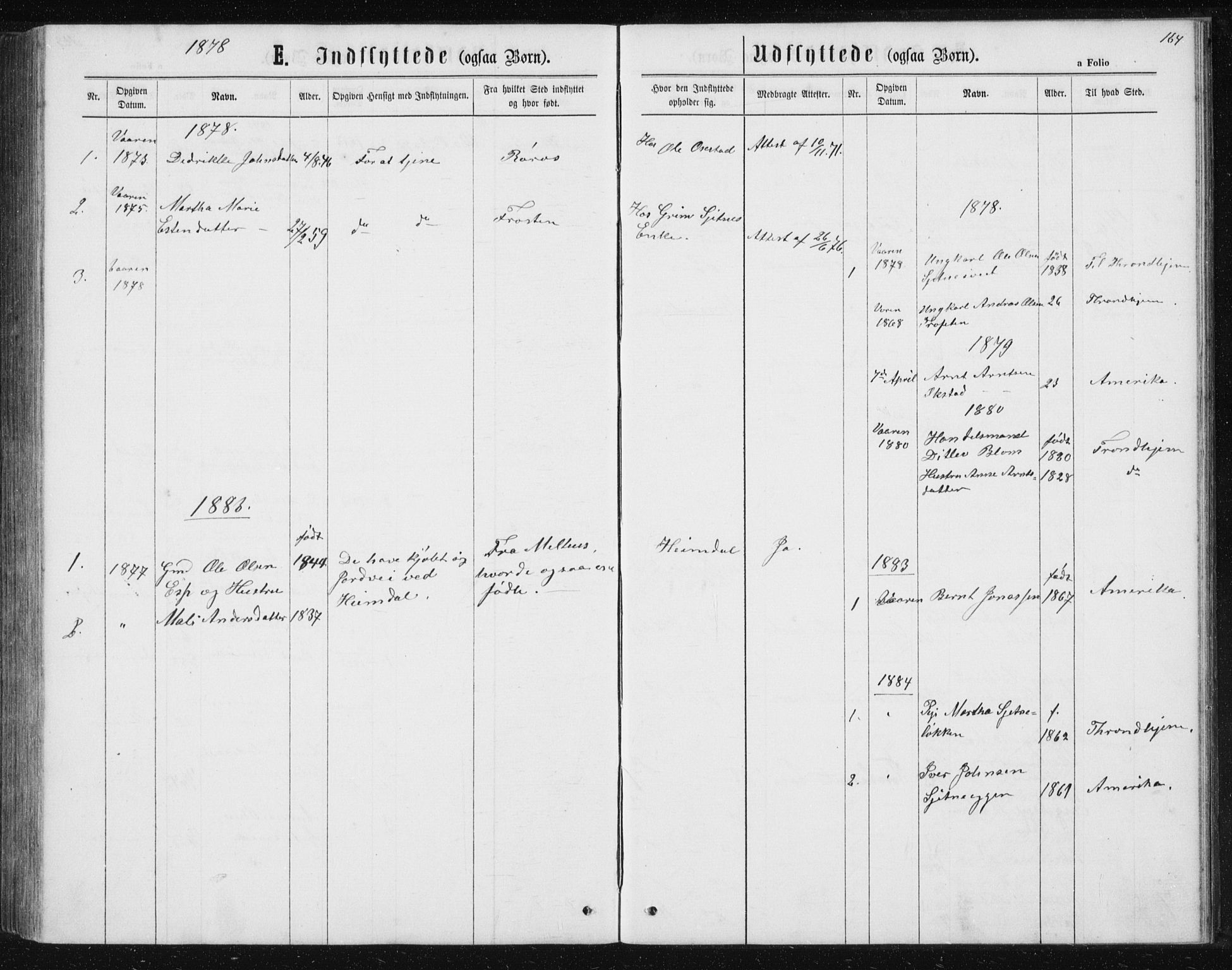 Ministerialprotokoller, klokkerbøker og fødselsregistre - Sør-Trøndelag, AV/SAT-A-1456/621/L0459: Parish register (copy) no. 621C02, 1866-1895, p. 164