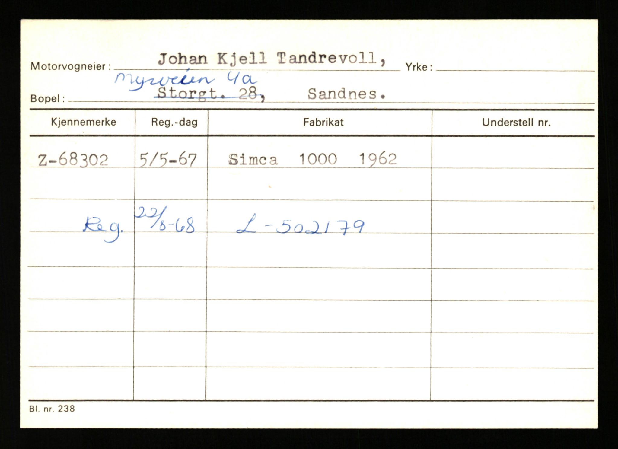 Stavanger trafikkstasjon, AV/SAST-A-101942/0/G/L0008: Registreringsnummer: 67519 - 84533, 1930-1971, p. 63