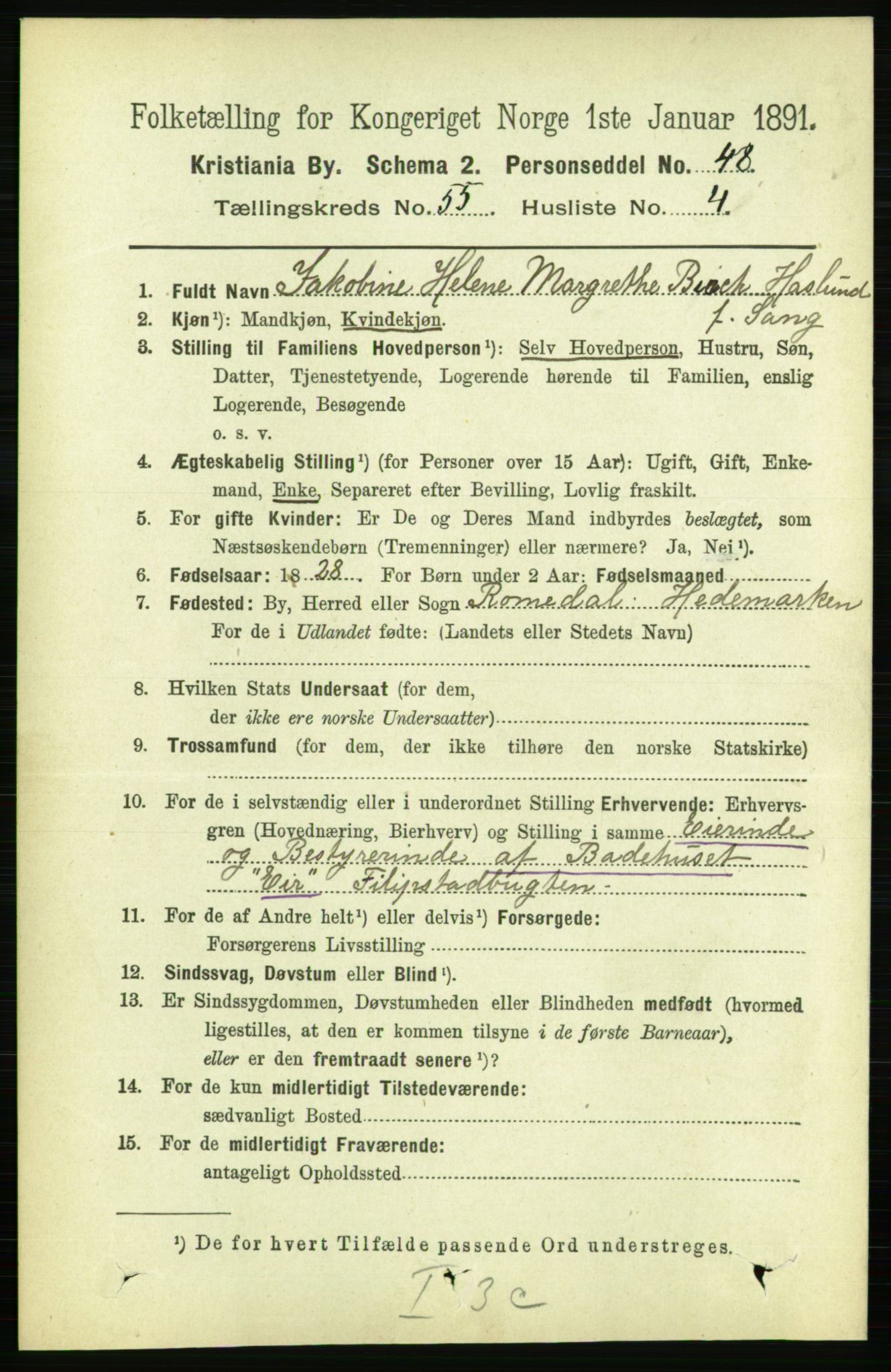 RA, 1891 census for 0301 Kristiania, 1891, p. 30187