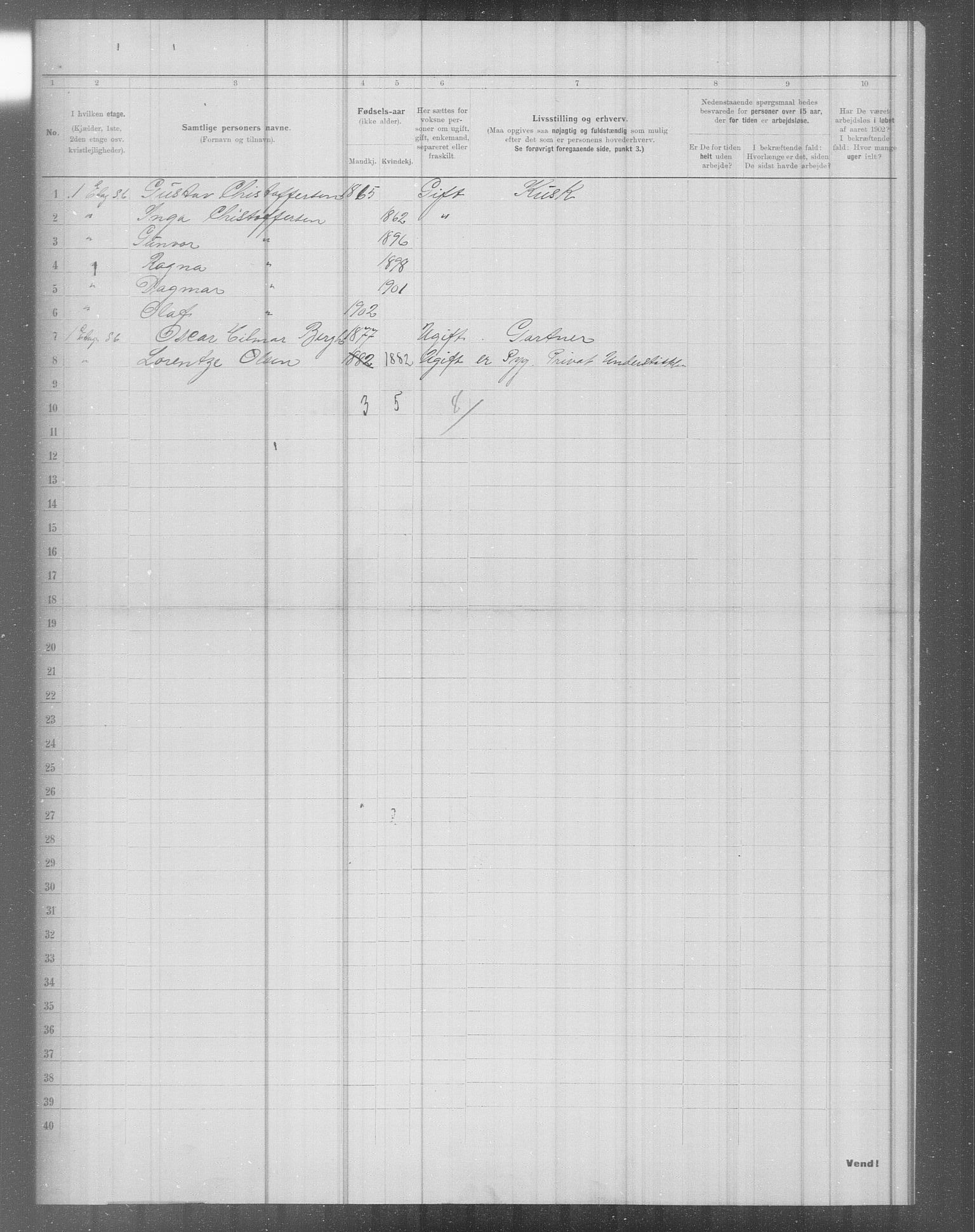 OBA, Municipal Census 1902 for Kristiania, 1902, p. 5179