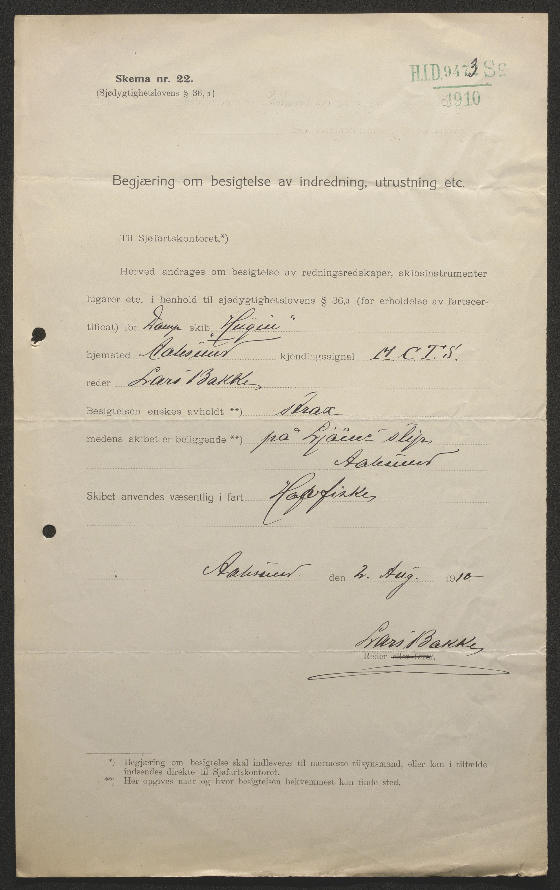 Sjøfartsdirektoratet med forløpere, skipsmapper slettede skip, AV/RA-S-4998/F/Fa/L0519: --, 1850-1922, p. 446