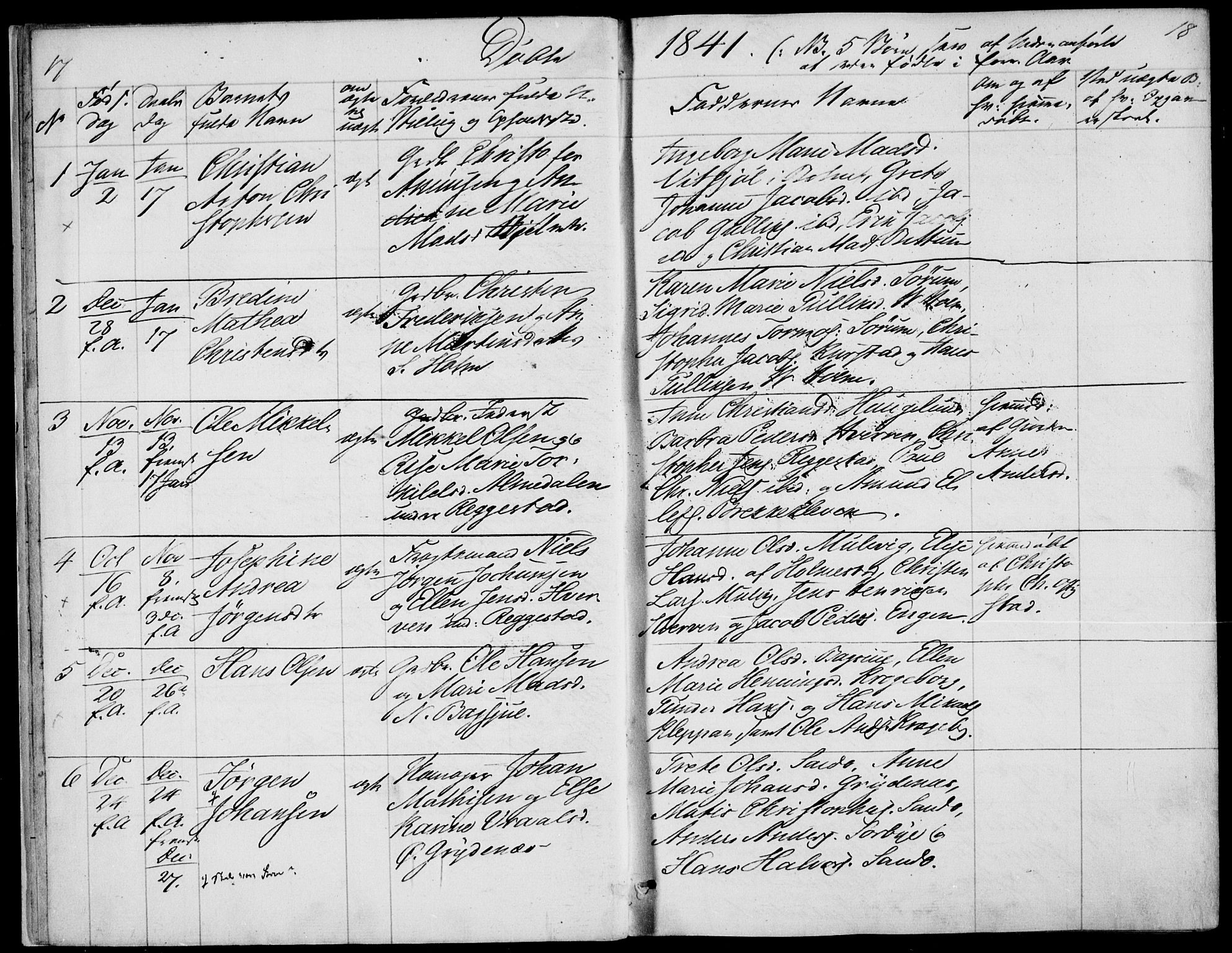 Våle kirkebøker, AV/SAKO-A-334/F/Fa/L0009a: Parish register (official) no. I 9A, 1839-1860, p. 17-18