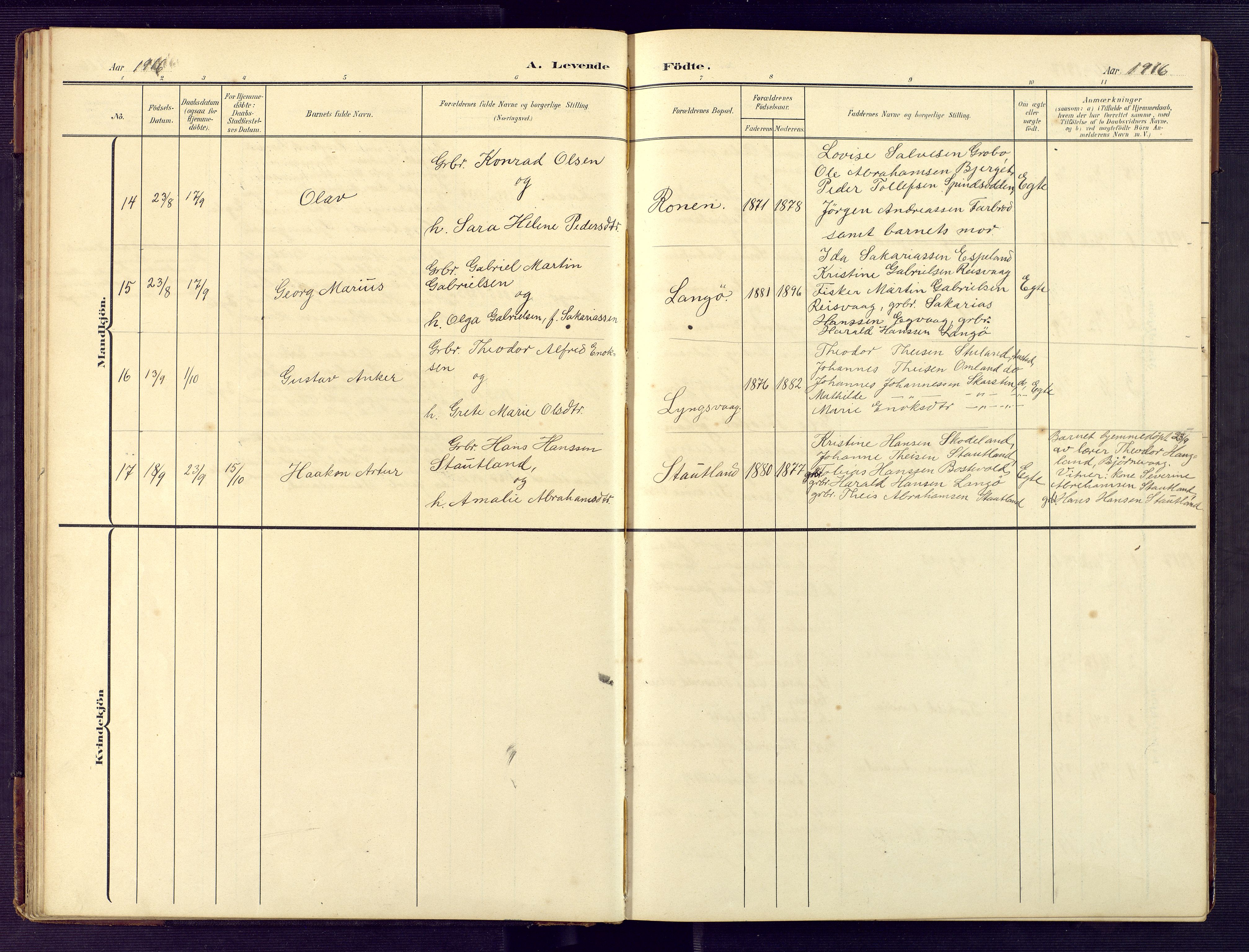 Herad sokneprestkontor, AV/SAK-1111-0018/F/Fb/Fbb/L0005: Parish register (copy) no. B 5, 1908-1949