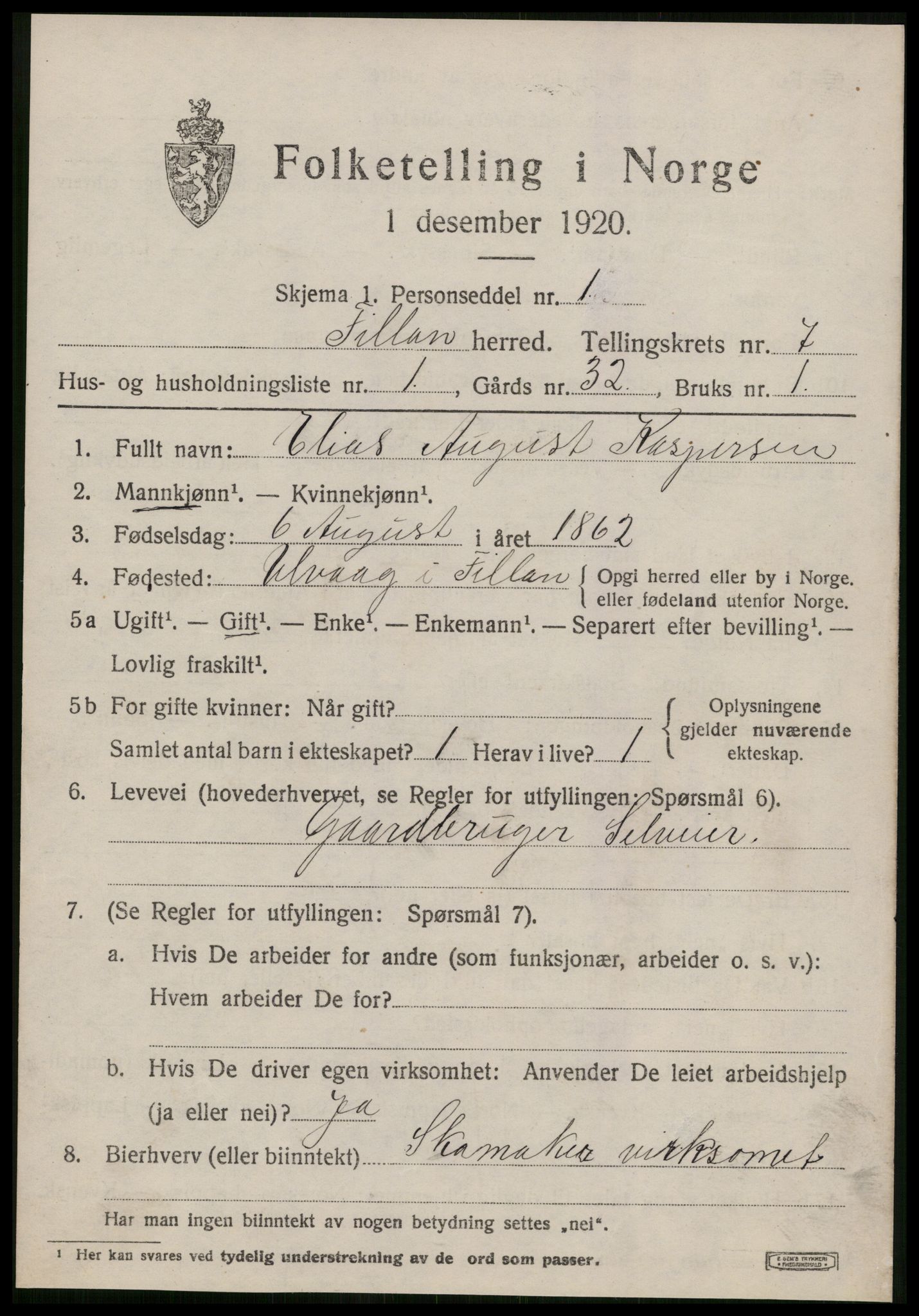 SAT, 1920 census for Fillan, 1920, p. 3046