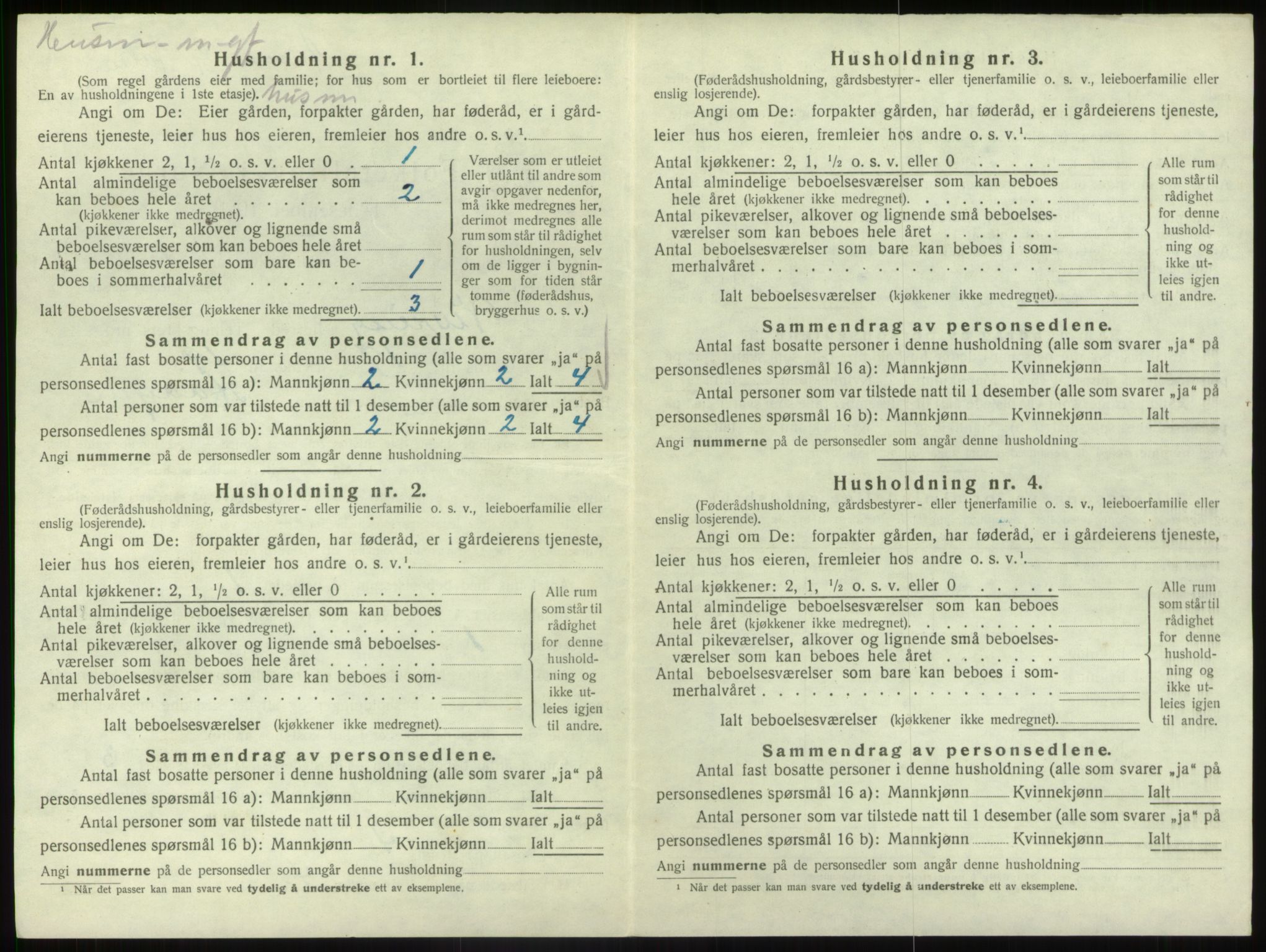 SAB, 1920 census for Vevring, 1920, p. 208