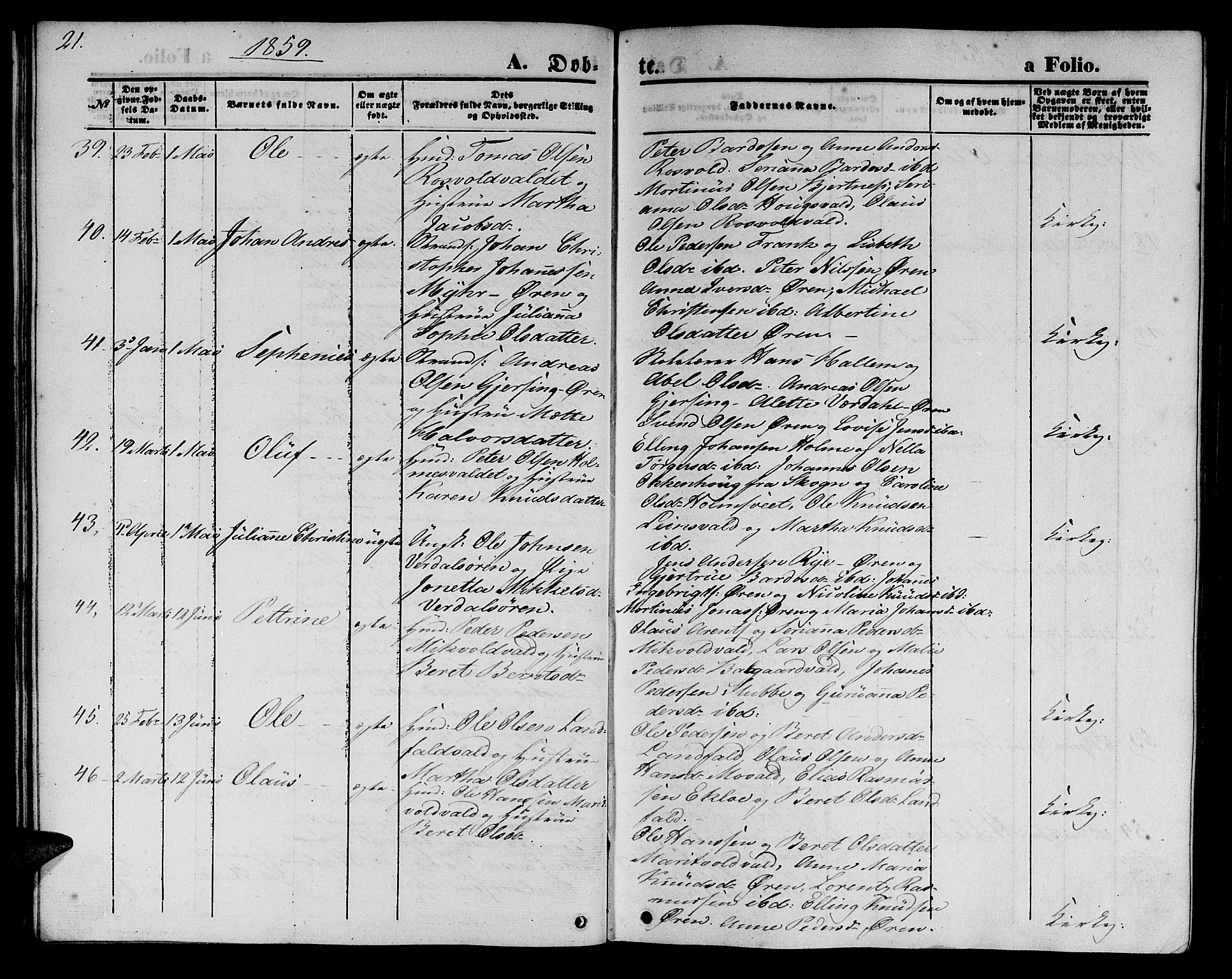 Ministerialprotokoller, klokkerbøker og fødselsregistre - Nord-Trøndelag, SAT/A-1458/723/L0254: Parish register (copy) no. 723C02, 1858-1868, p. 21