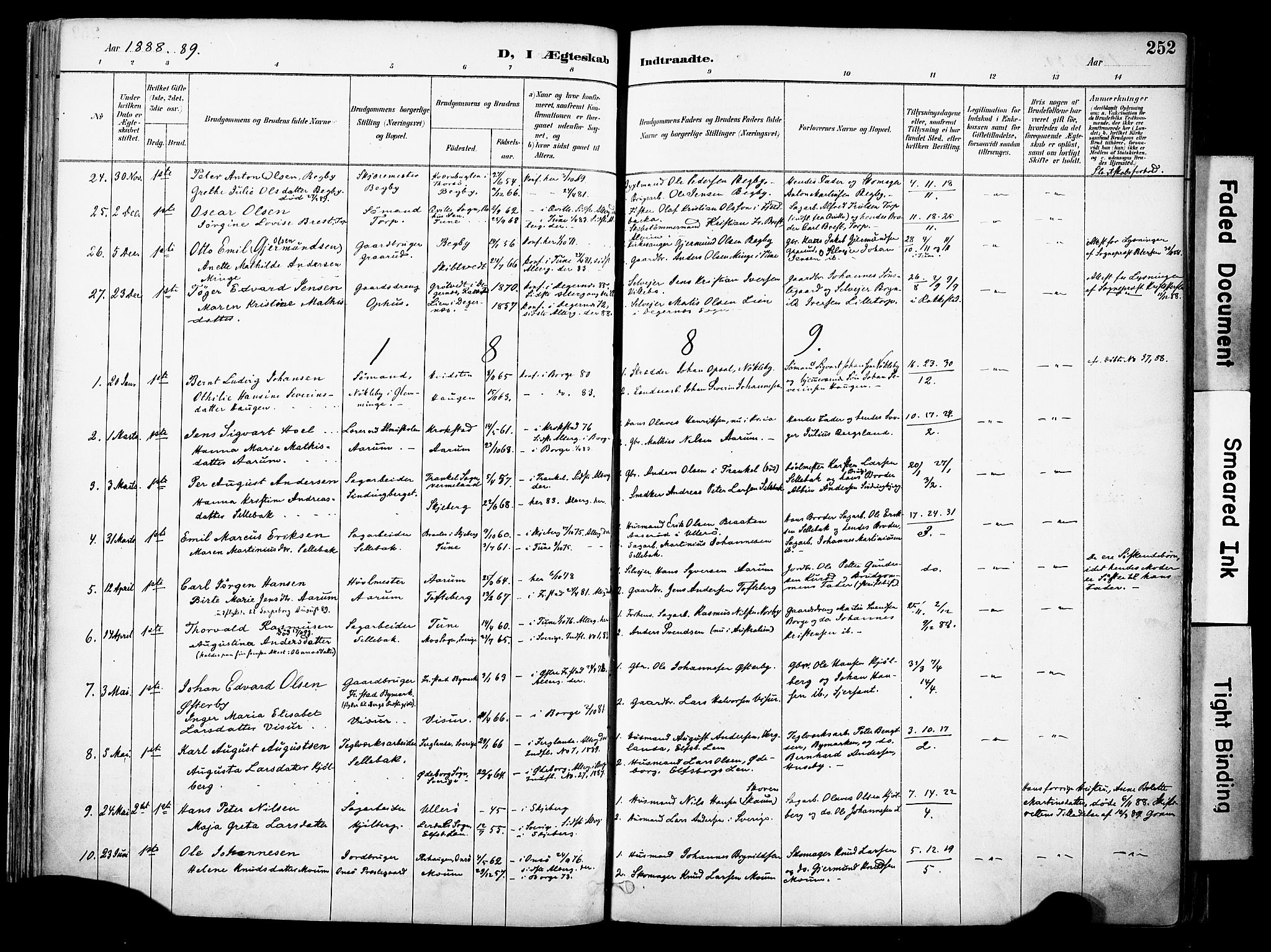Borge prestekontor Kirkebøker, SAO/A-10903/F/Fa/L0008: Parish register (official) no. I 8B, 1887-1902, p. 252