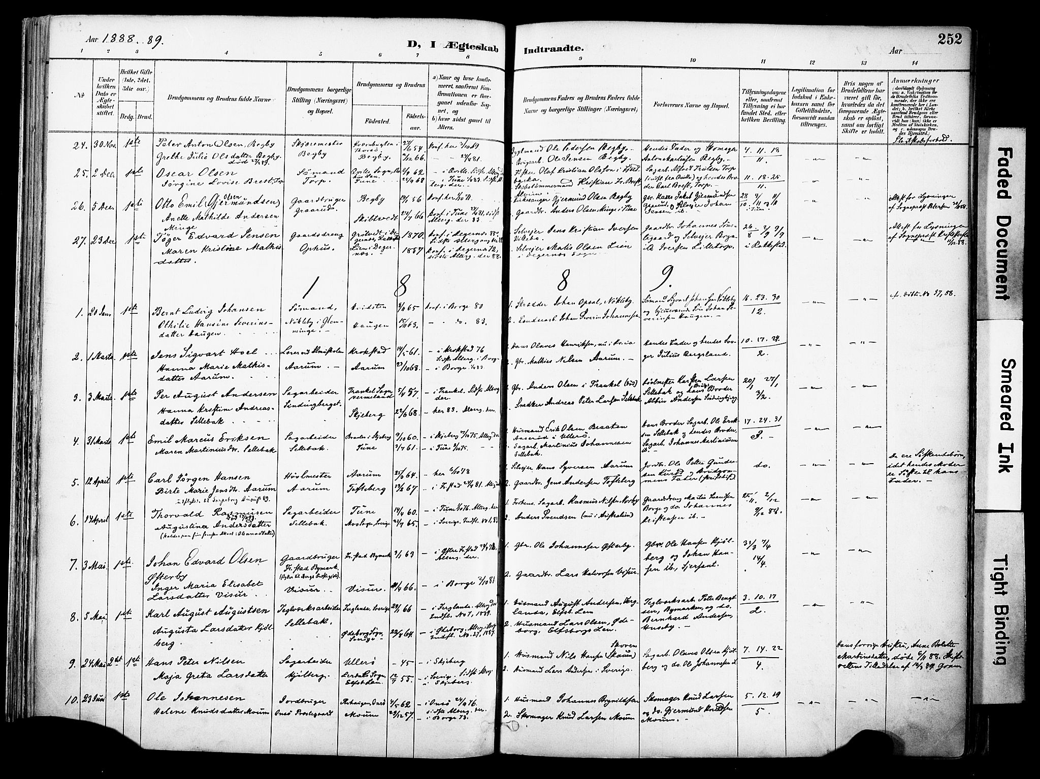 Borge prestekontor Kirkebøker, AV/SAO-A-10903/F/Fa/L0008: Parish register (official) no. I 8B, 1887-1902, p. 252