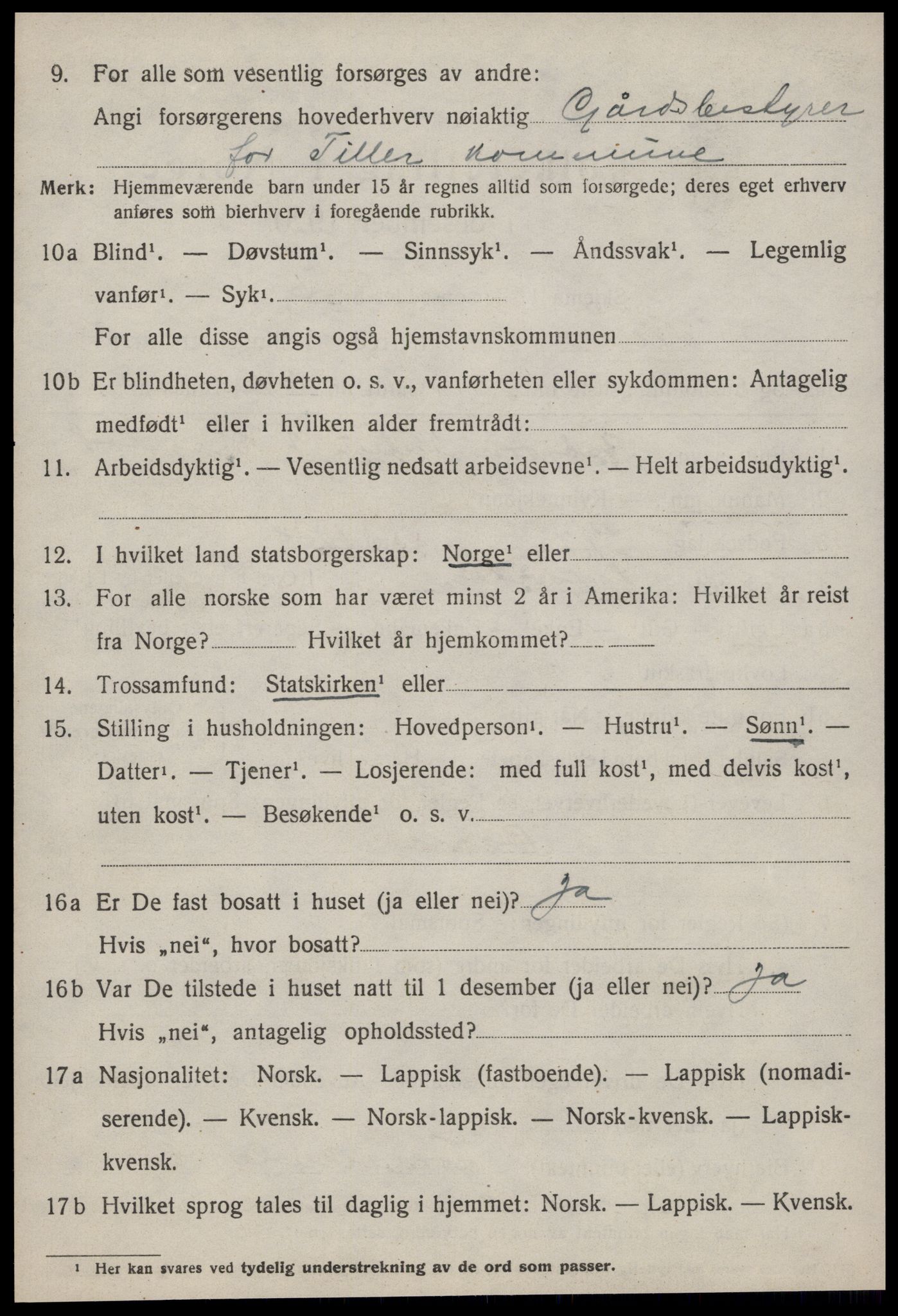 SAT, 1920 census for Tiller, 1920, p. 988