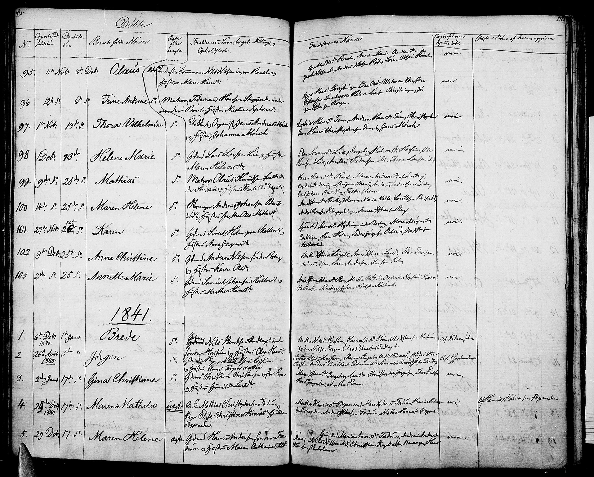 Sem kirkebøker, AV/SAKO-A-5/F/Fa/L0005: Parish register (official) no. I 5, 1825-1842, p. 216-217