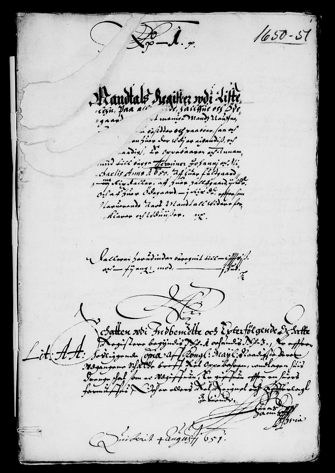 Rentekammeret inntil 1814, Reviderte regnskaper, Lensregnskaper, AV/RA-EA-5023/R/Rb/Rbr/L0018: Lista len, 1648-1651