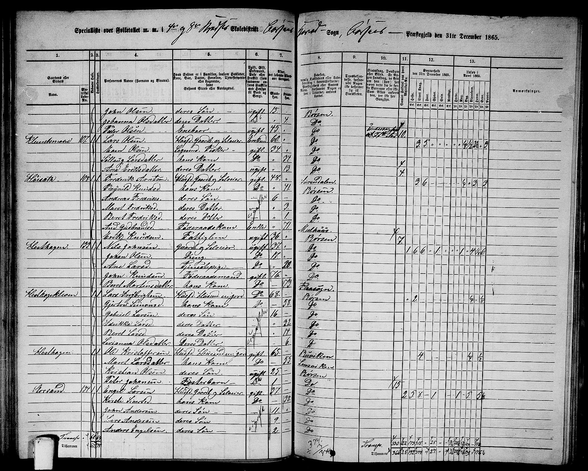 RA, 1865 census for Børsa, 1865, p. 76