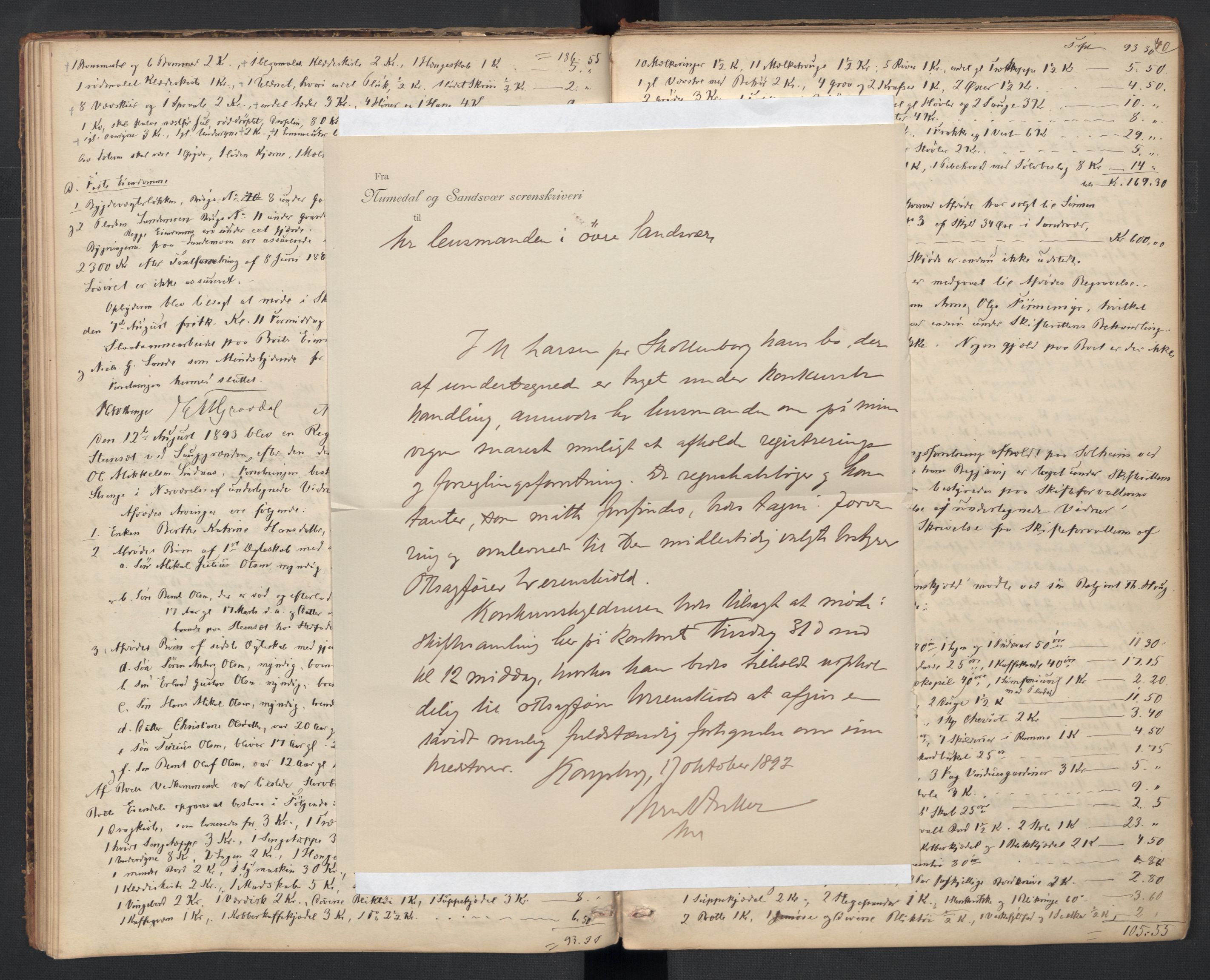 Øvre Sandsvær lensmannskontor, AV/SAKO-A-514/H/Hb/L0002: Registreringsprotokoll, 1887-1904, p. 40
