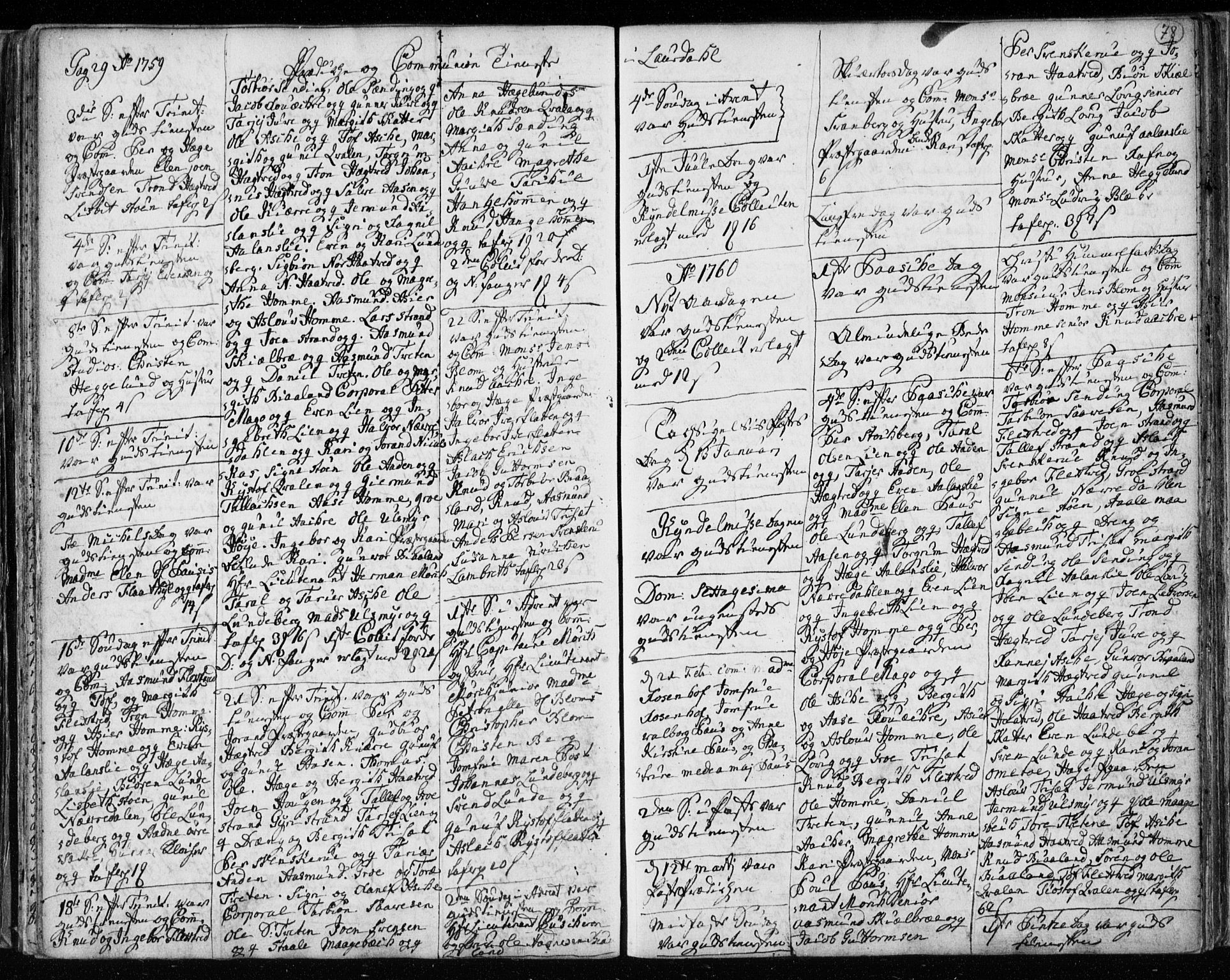 Lårdal kirkebøker, AV/SAKO-A-284/F/Fa/L0003: Parish register (official) no. I 3, 1754-1790, p. 78