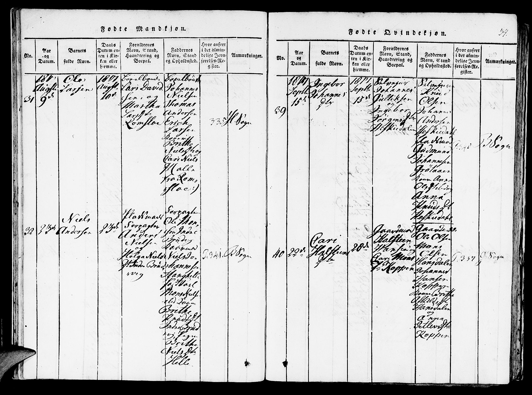 Haus sokneprestembete, SAB/A-75601/H/Haa: Parish register (official) no. A 12, 1816-1821, p. 34